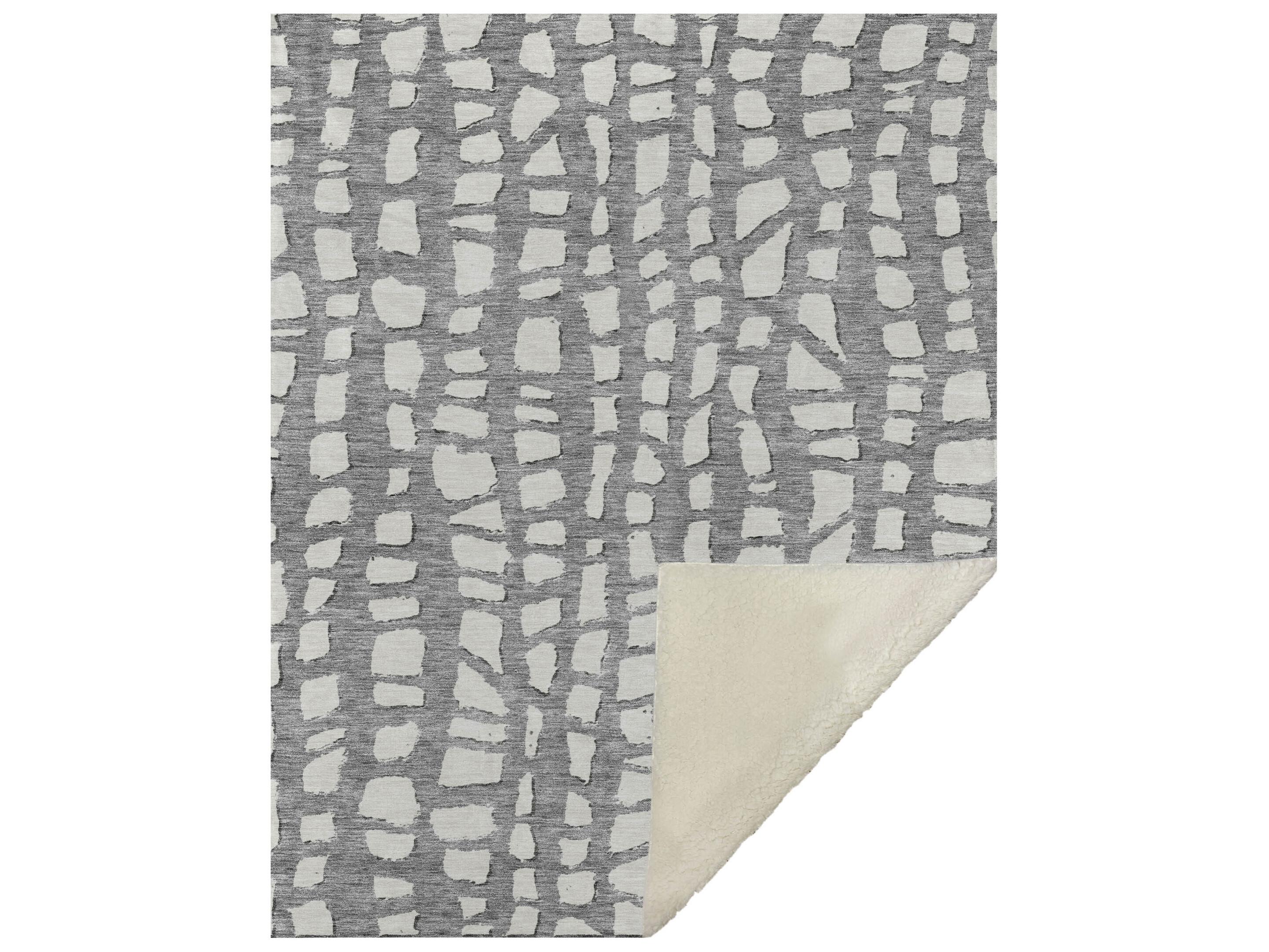 Dalyn Sherpa Gray Polyester Throw