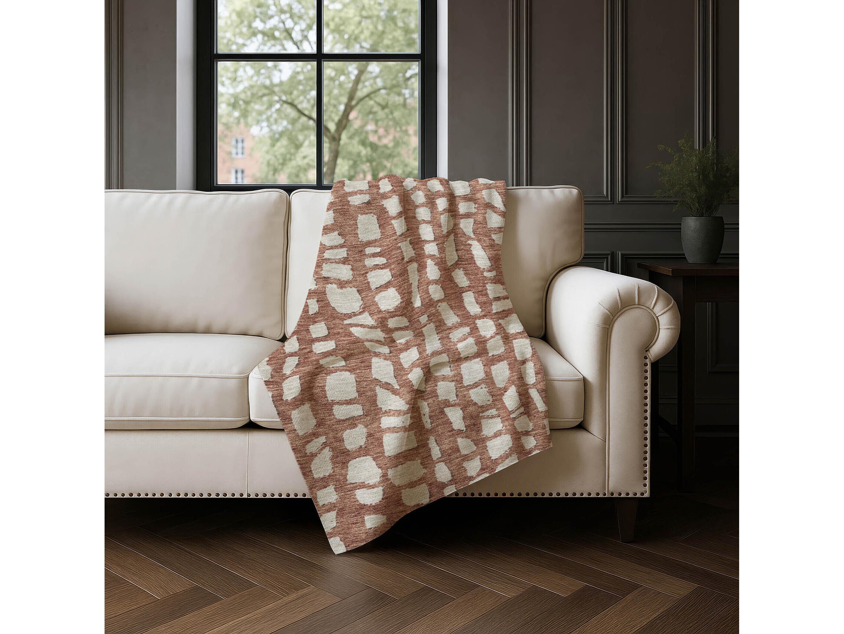 Dalyn Sherpa Orange Polyester Throw