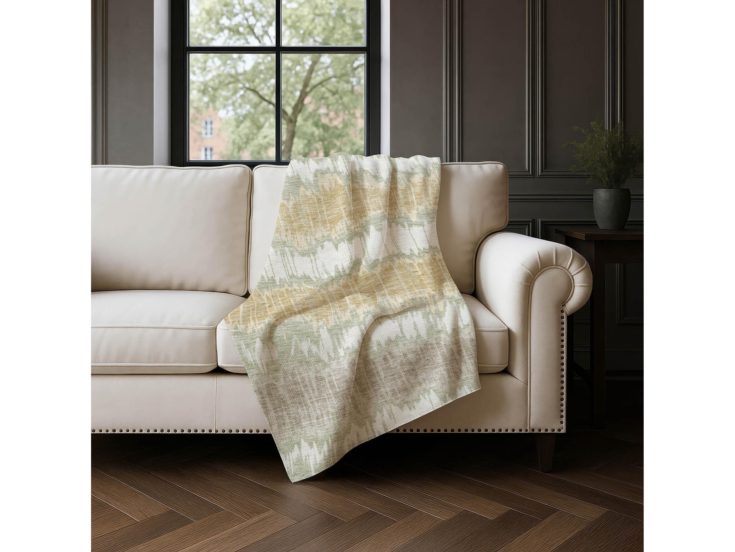 Dalyn Sherpa Green Polyester Throw