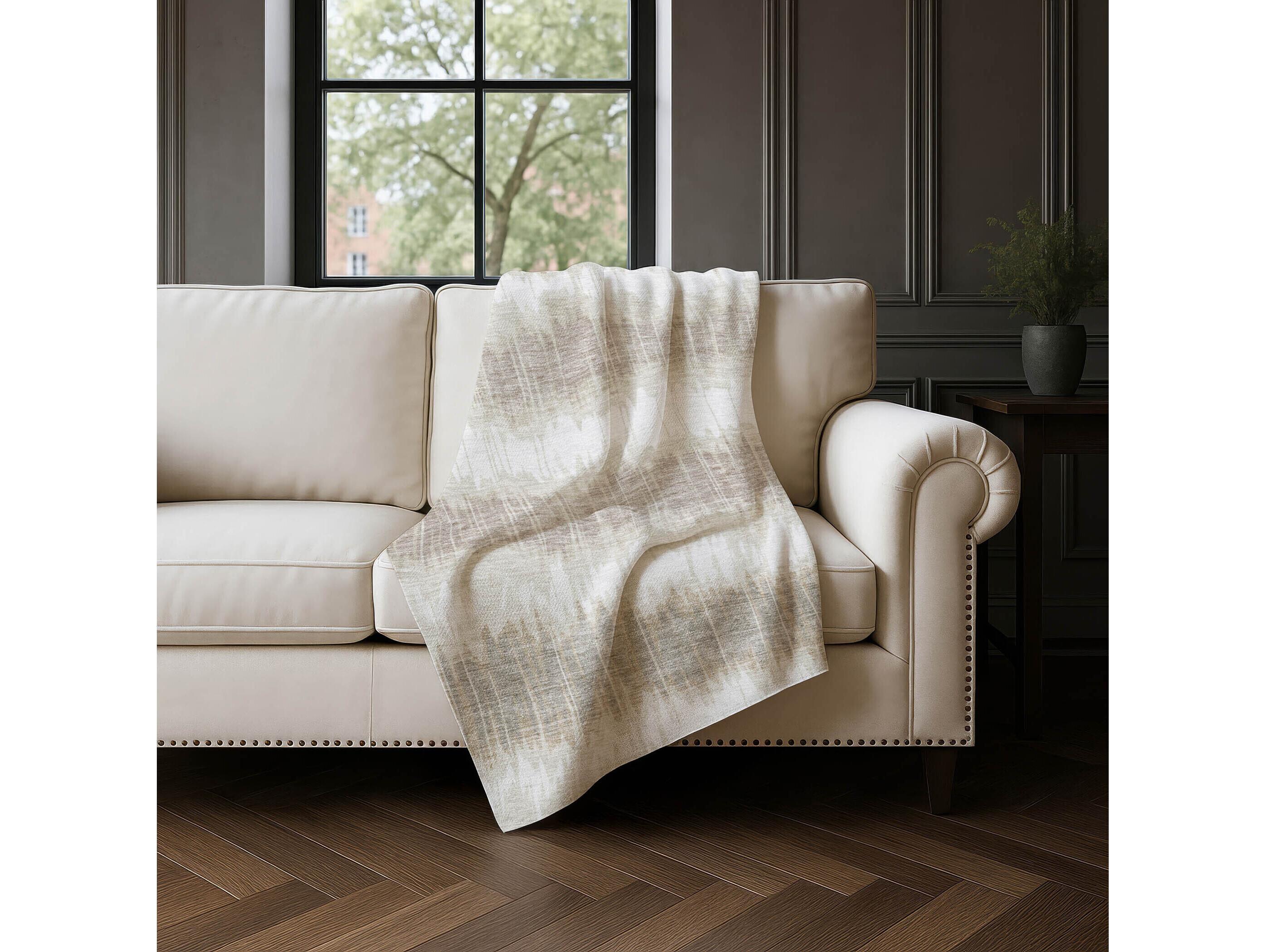 Dalyn Sherpa Ivory Polyester Throw