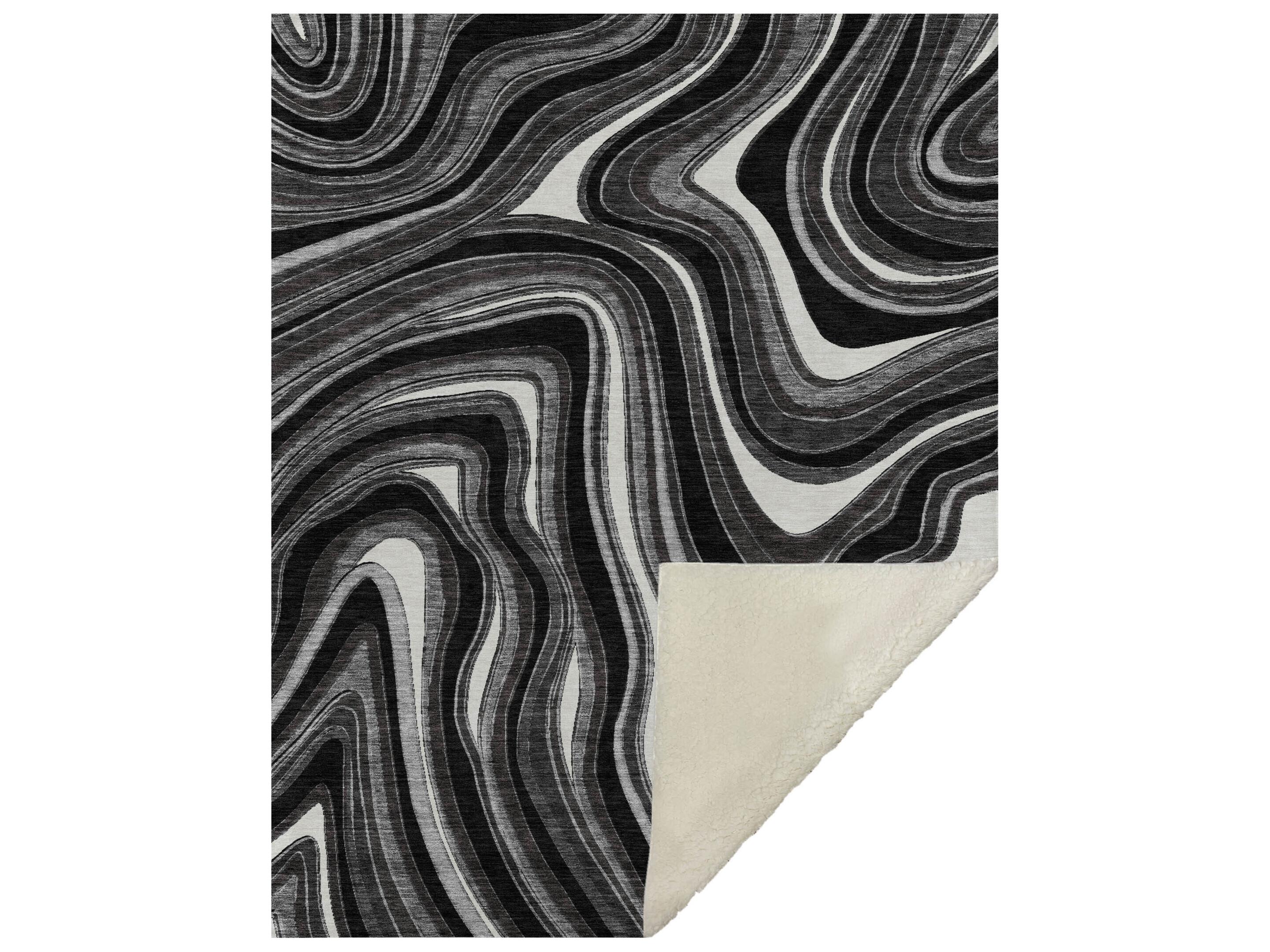 Dalyn Sherpa Black Polyester Throw