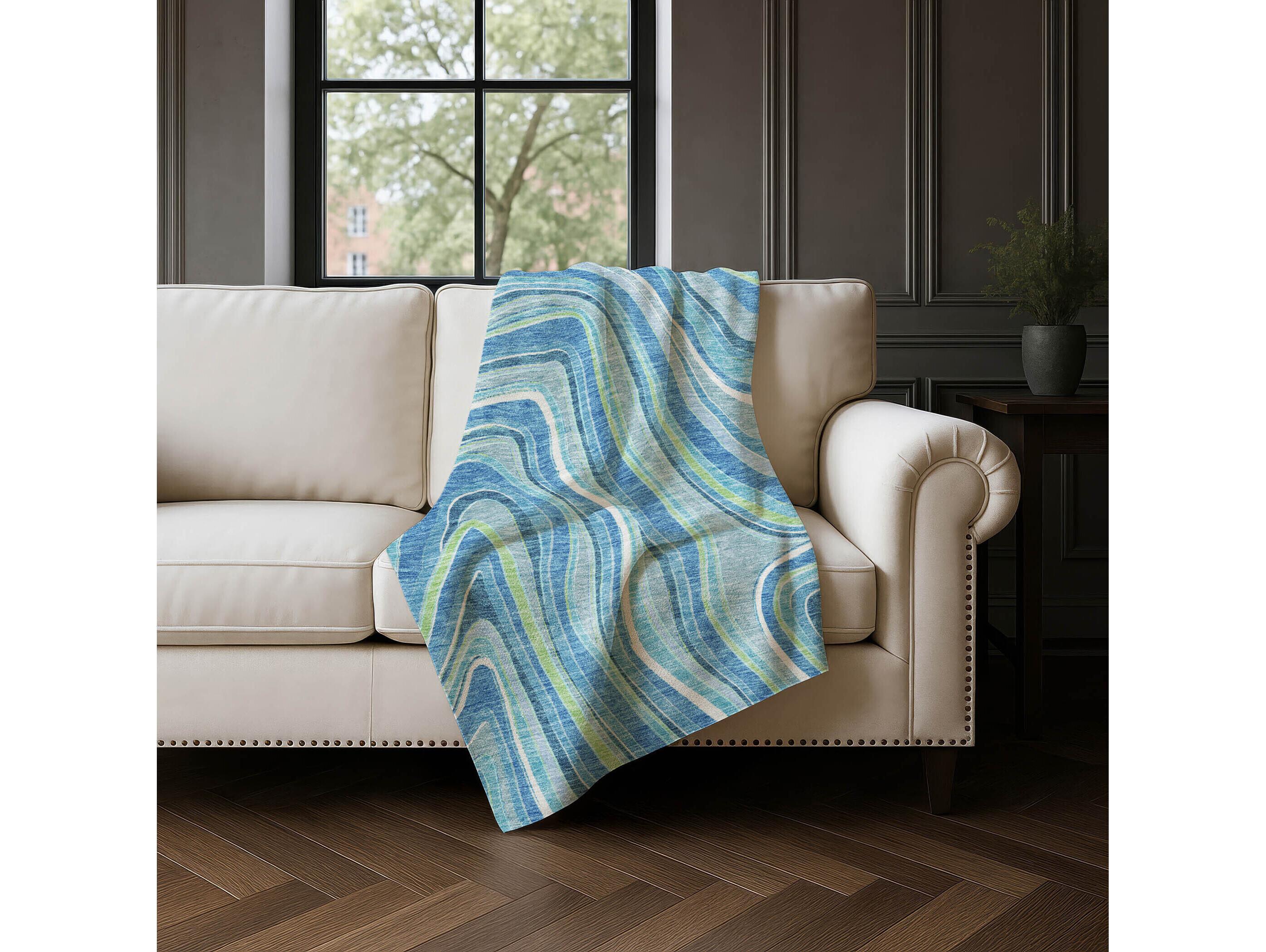 Dalyn Sherpa Blue Polyester Throw
