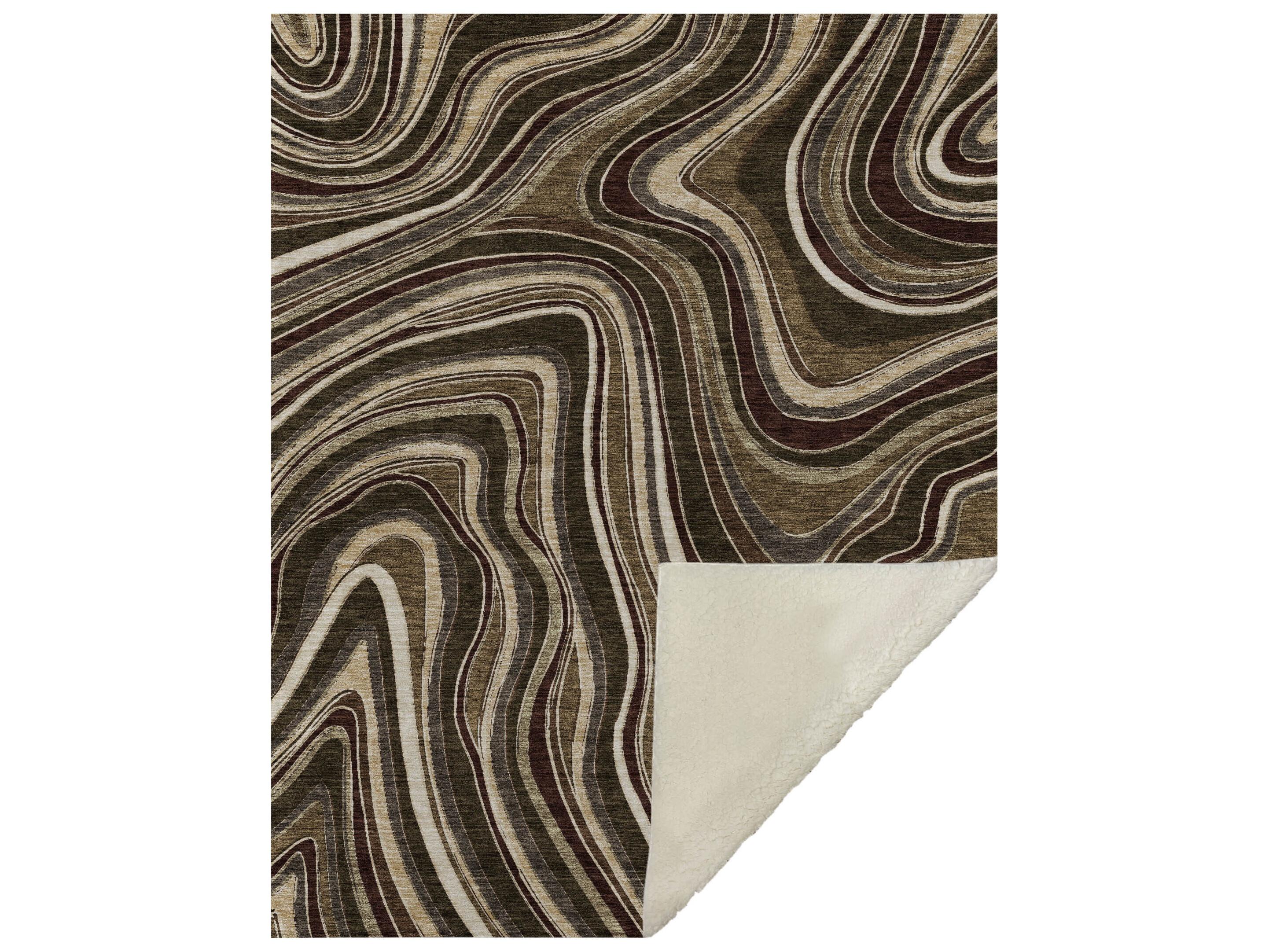 Dalyn Sherpa Brown Polyester Throw