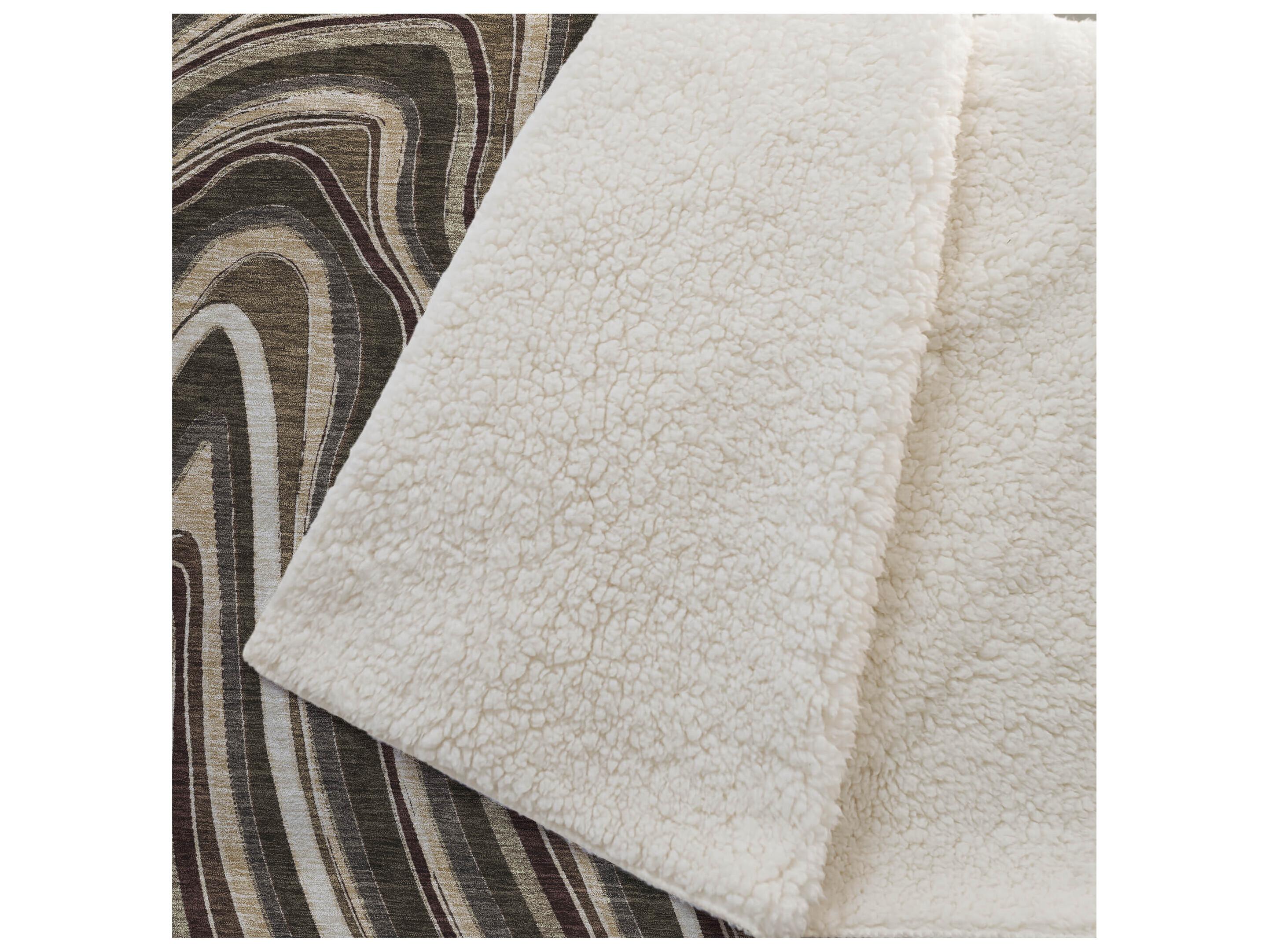 Dalyn Sherpa Brown Polyester Throw