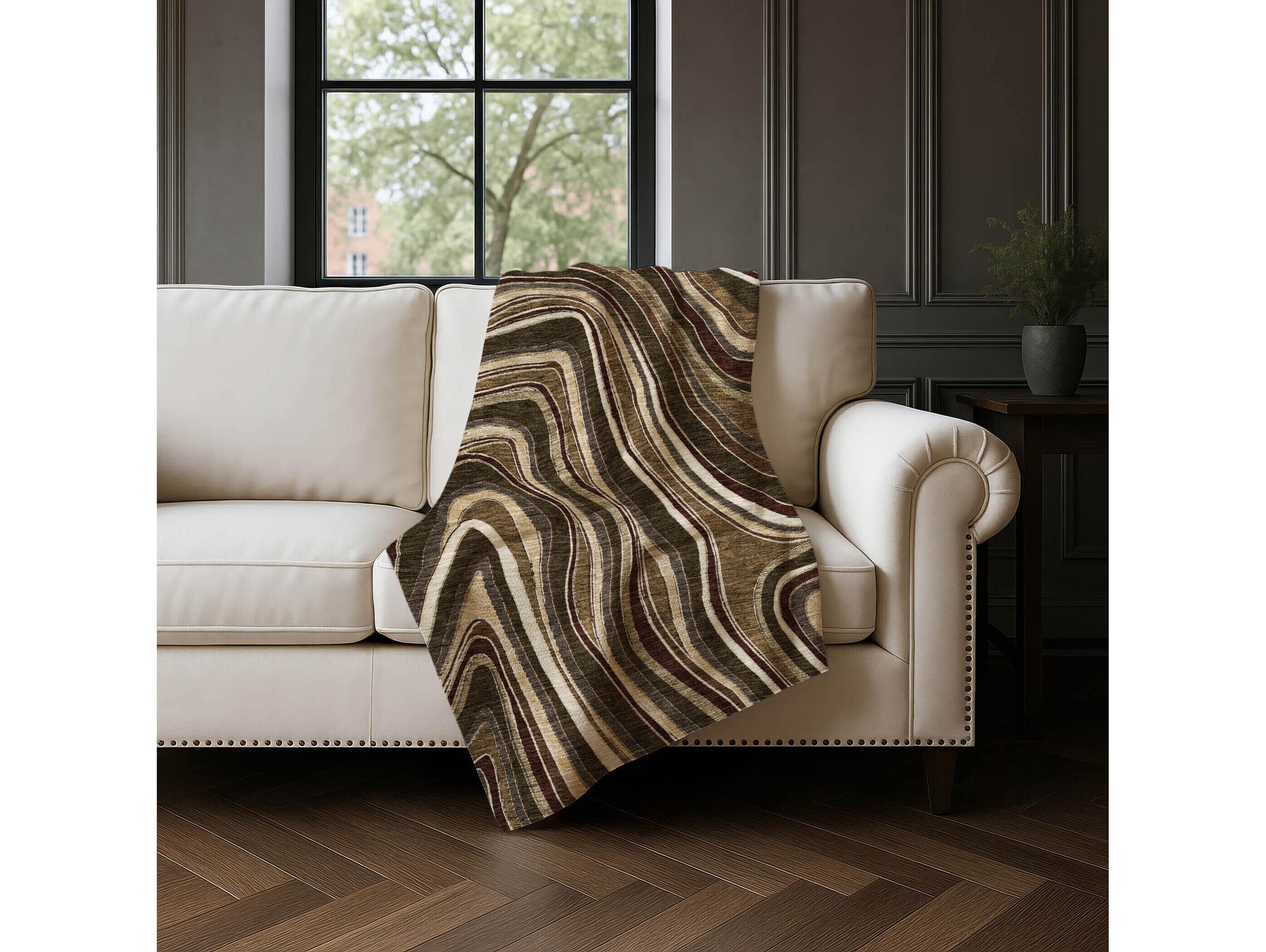 Dalyn Sherpa Brown Polyester Throw