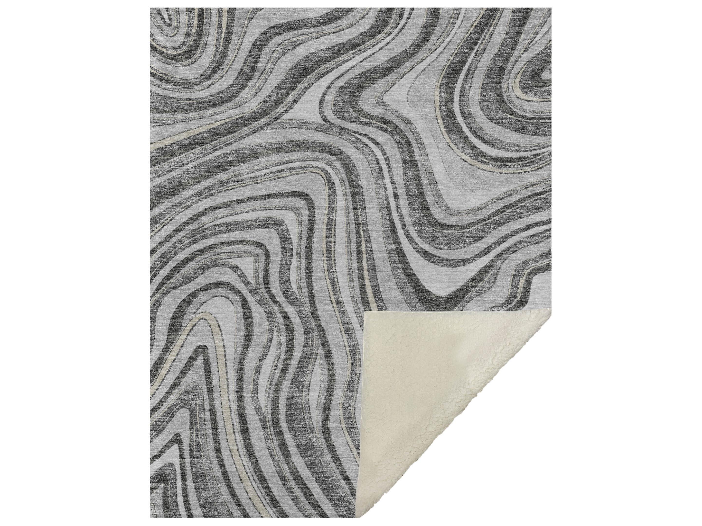 Dalyn Sherpa Gray Polyester Throw