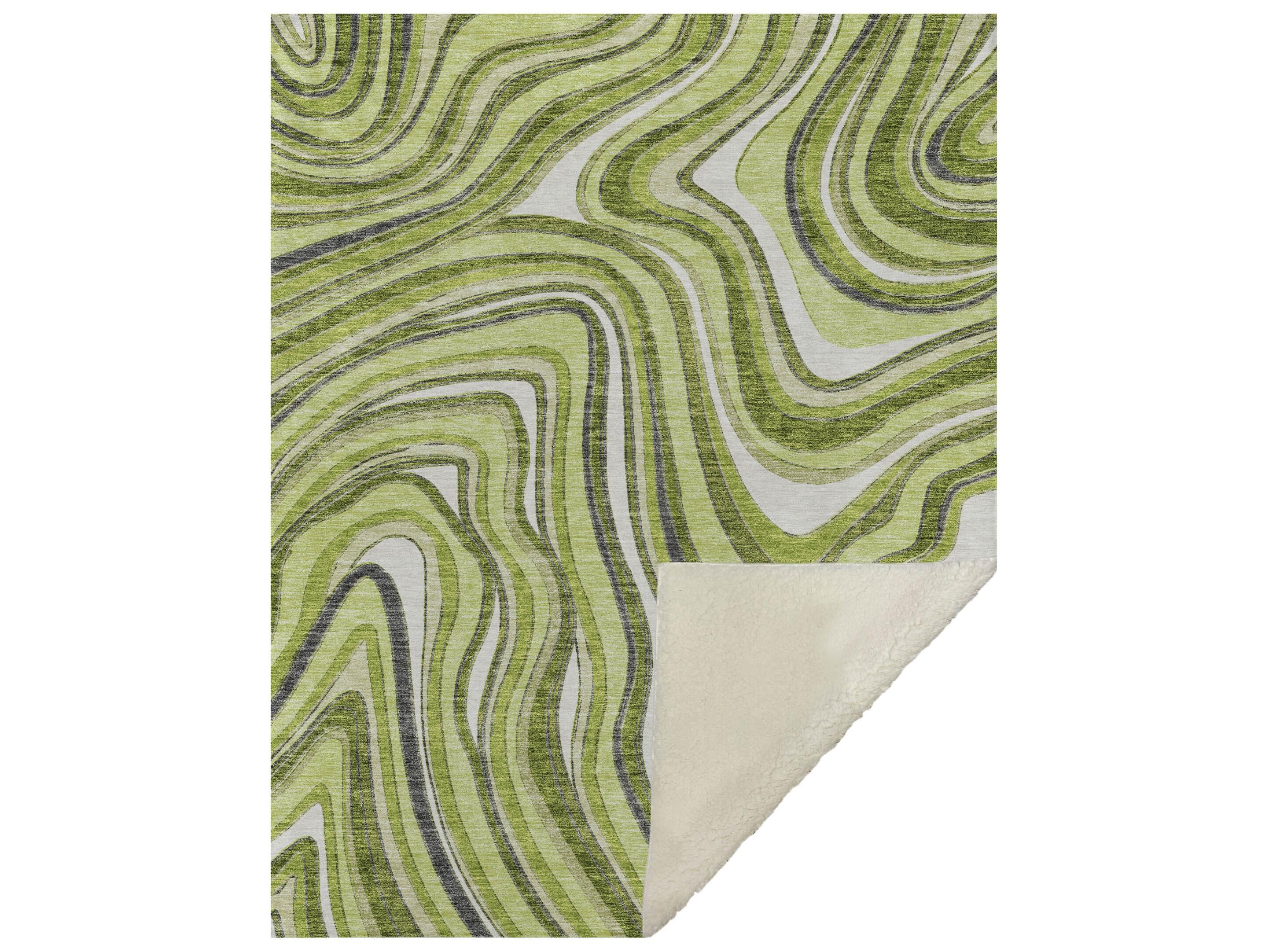 Dalyn Sherpa Green Polyester Throw
