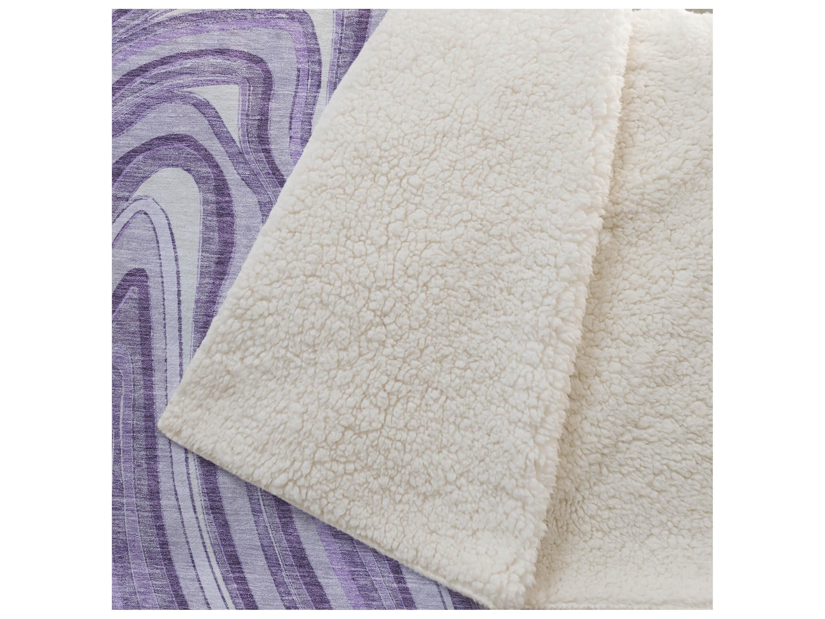 Dalyn Sherpa Purple Polyester Throw