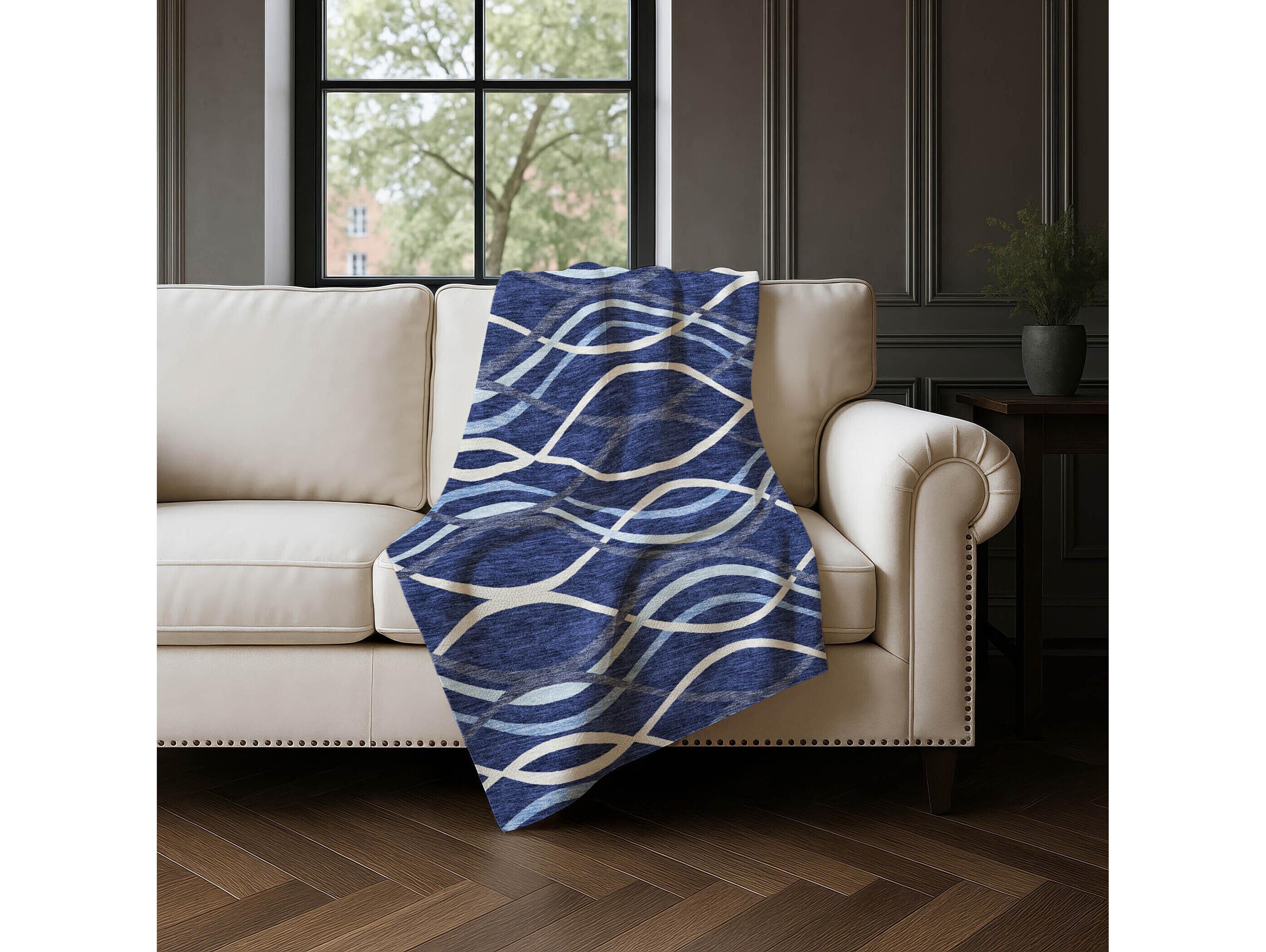 Dalyn Sherpa Blue Polyester Throw