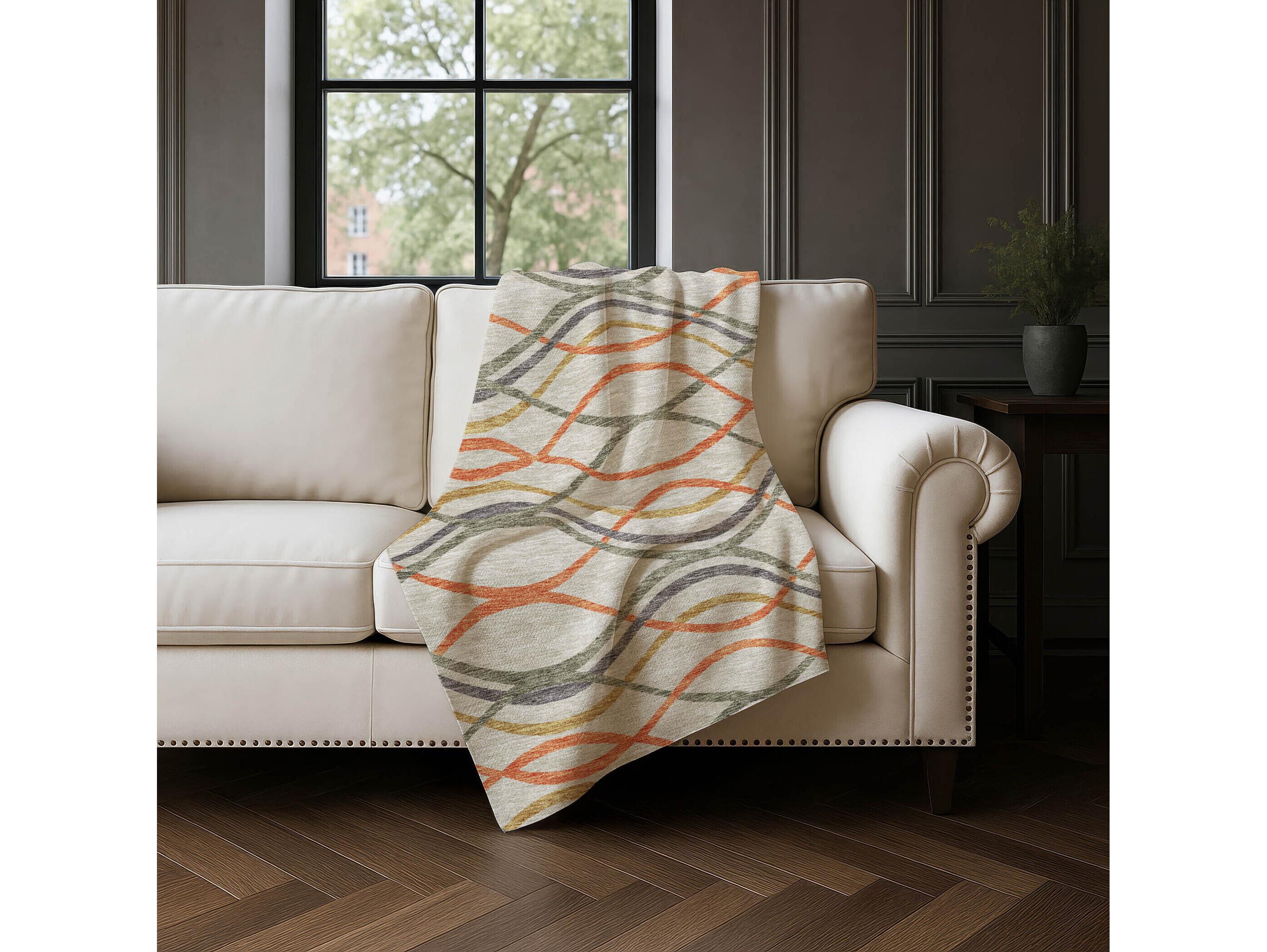 Dalyn Sherpa Orange Polyester Throw