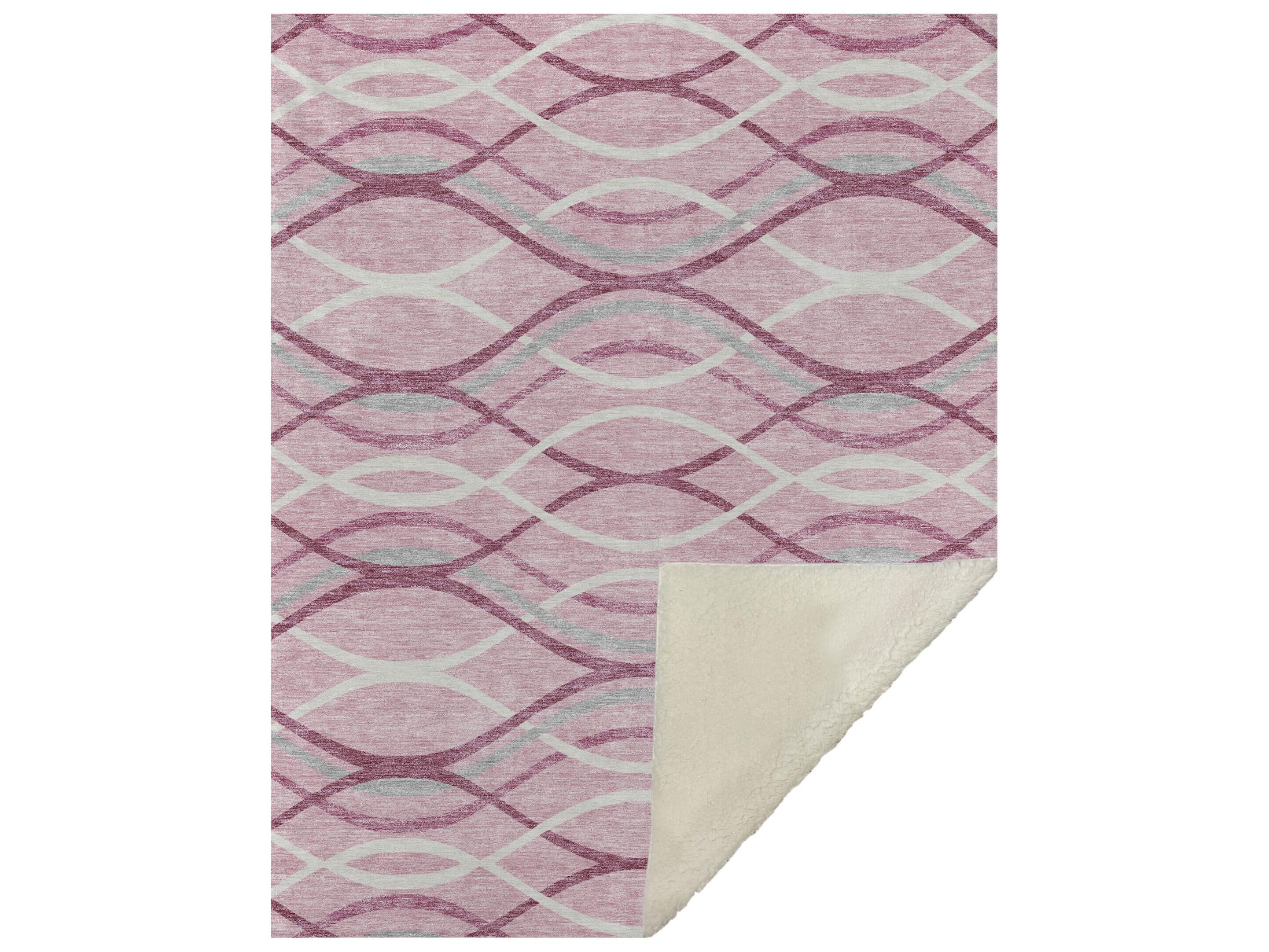 Dalyn Sherpa Pink Polyester Throw
