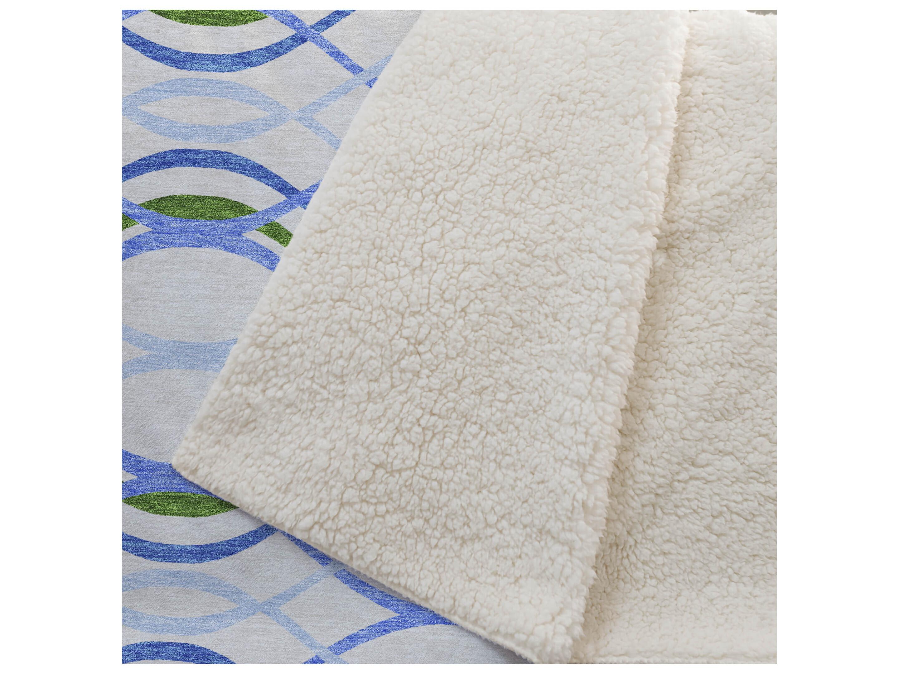 Dalyn Sherpa Blue Polyester Throw