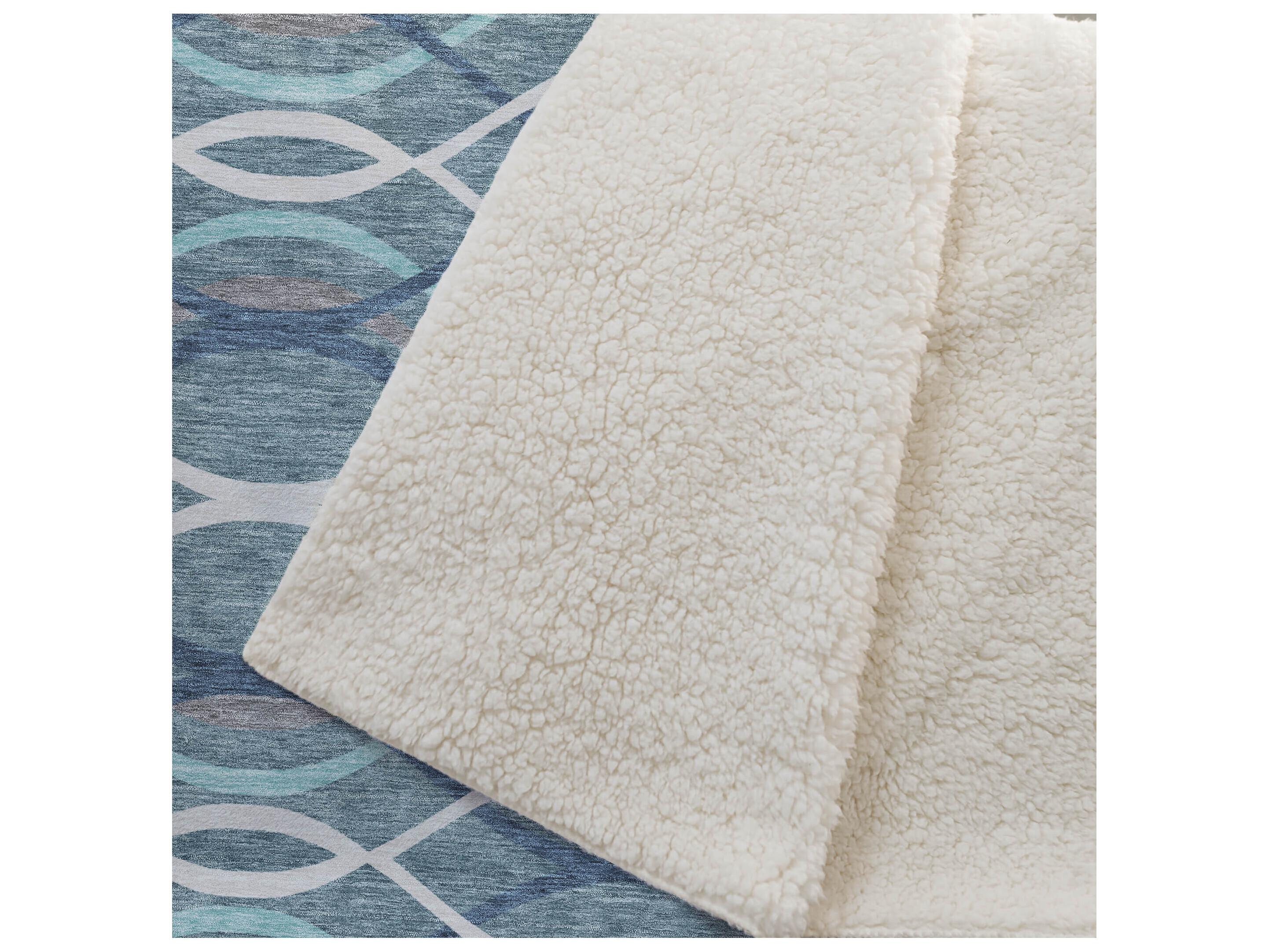 Dalyn Sherpa Teal Polyester Throw