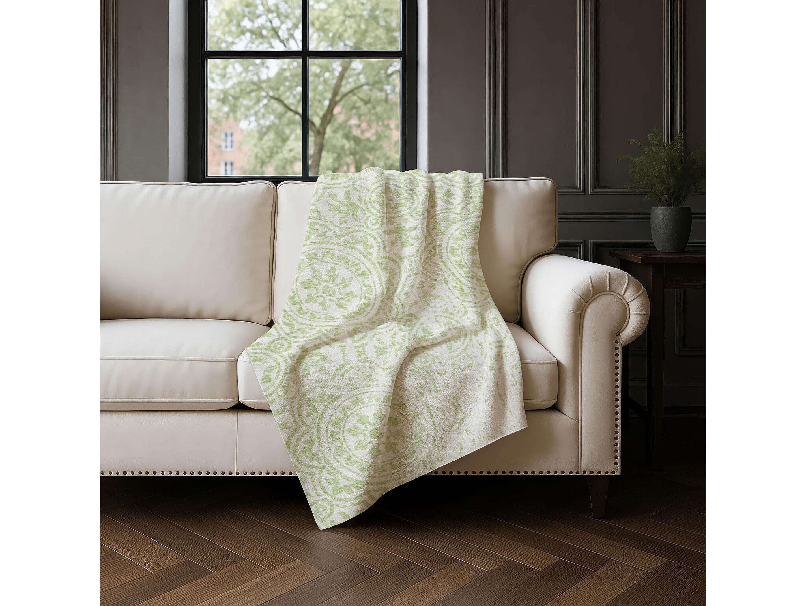 Dalyn Sherpa Green Polyester Throw