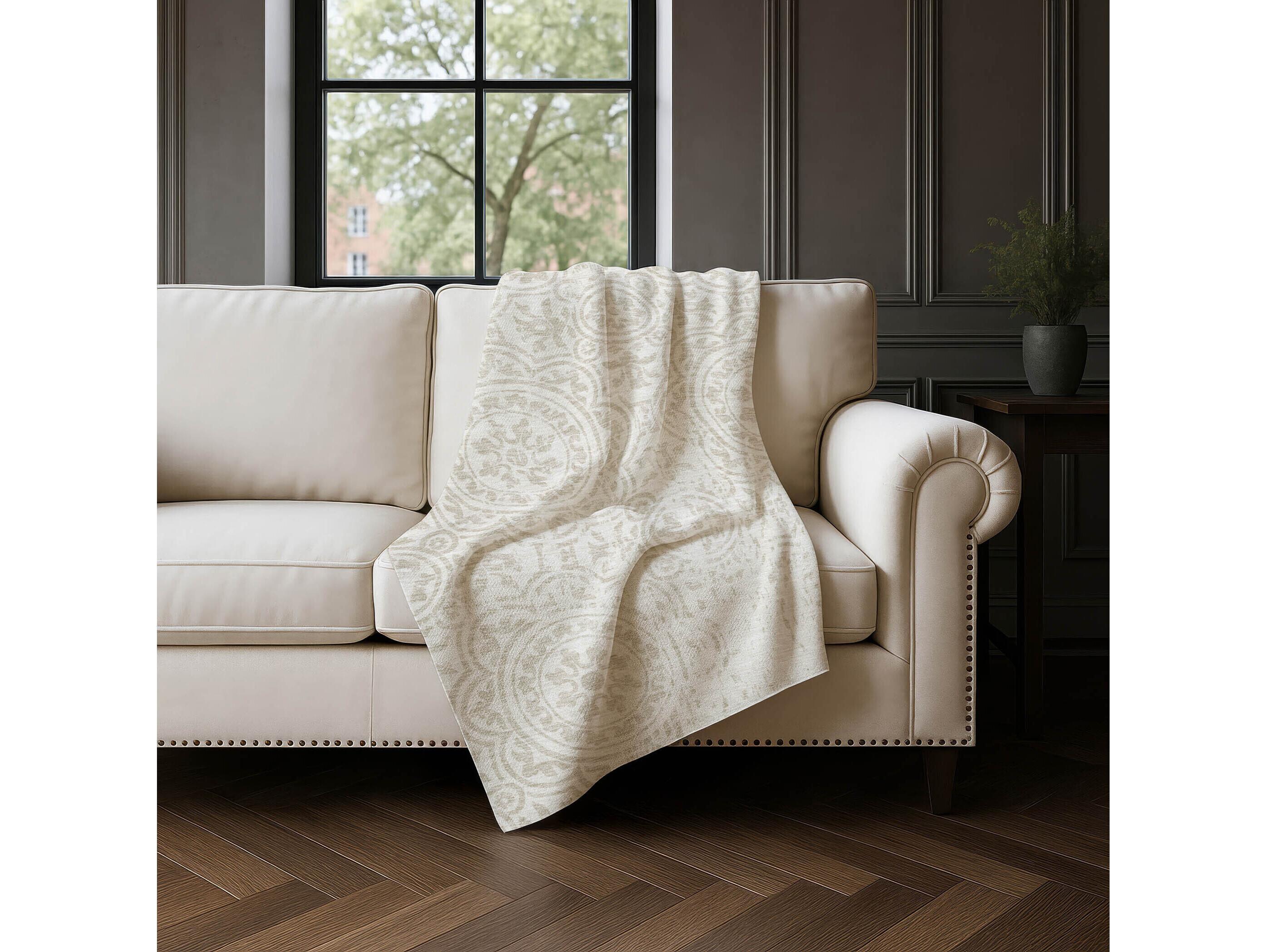 Dalyn Sherpa Ivory Polyester Throw