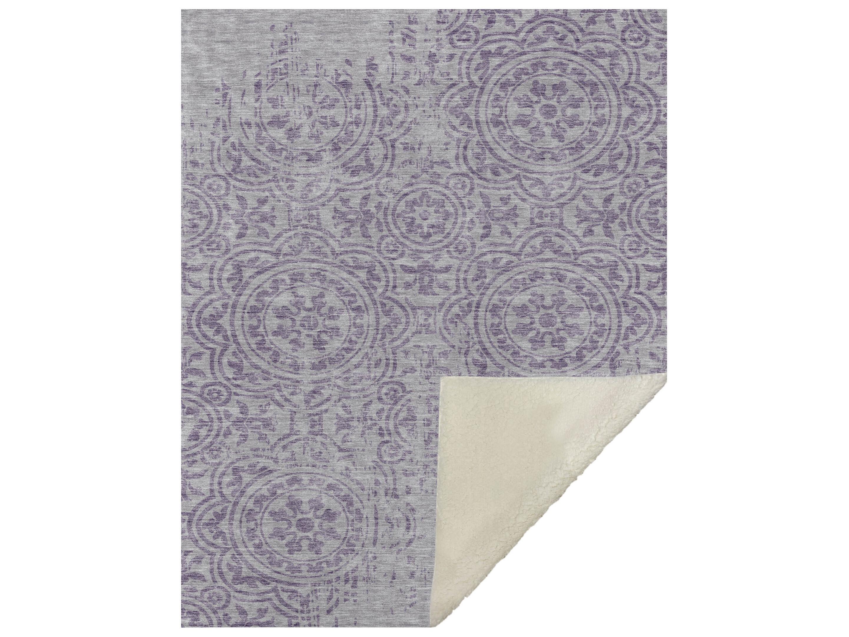 Dalyn Sherpa Purple Polyester Throw