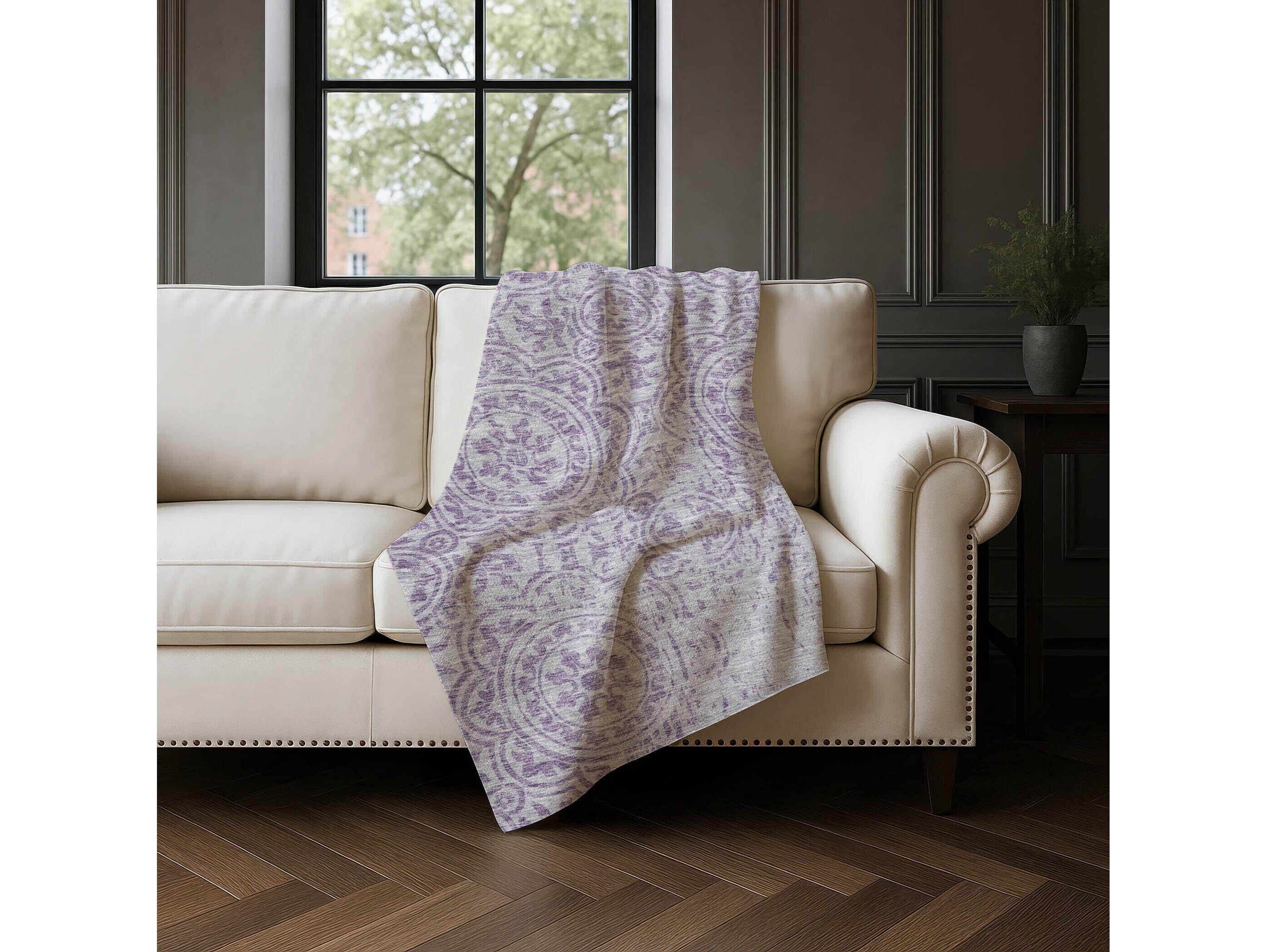 Dalyn Sherpa Purple Polyester Throw