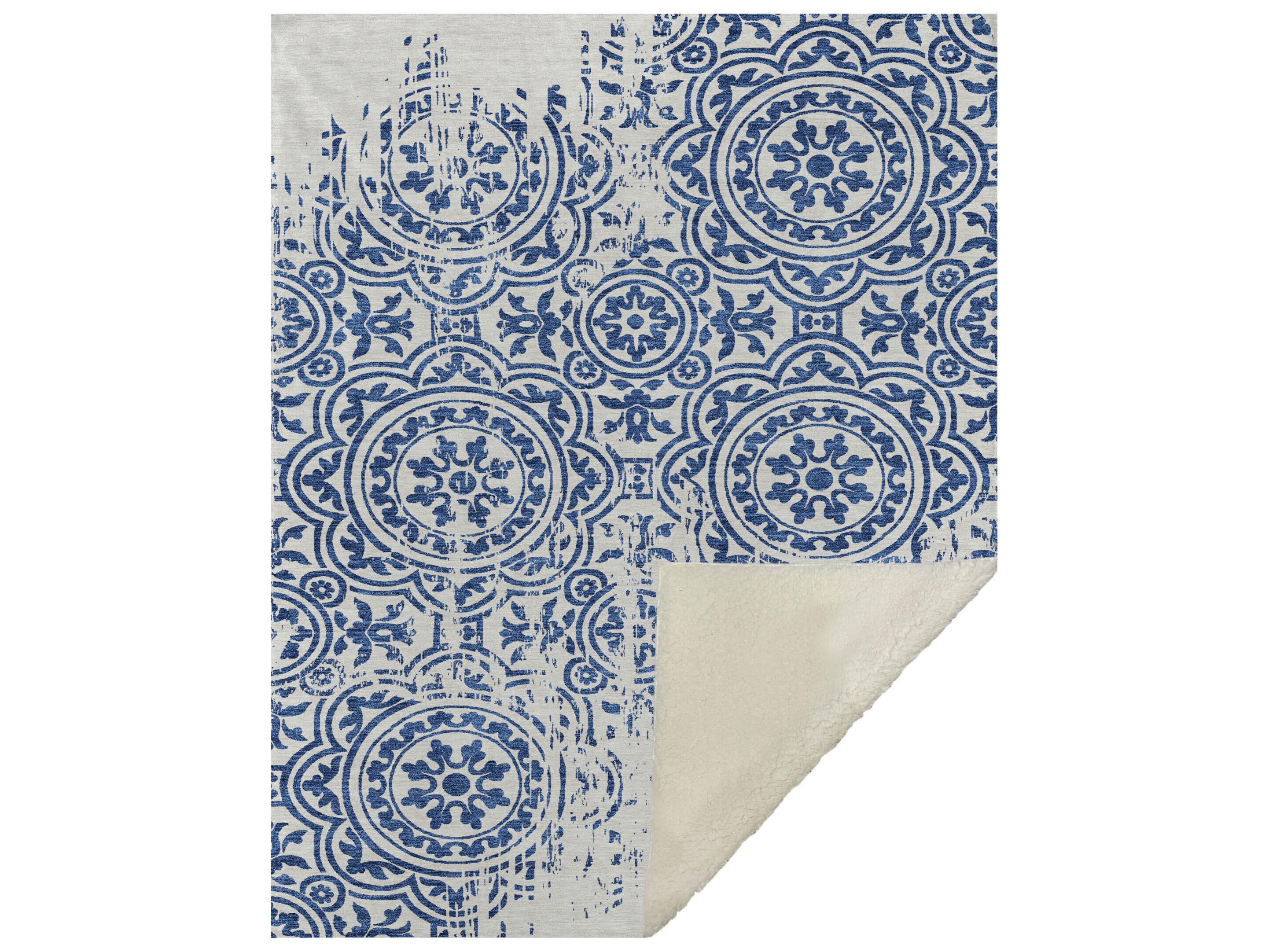 Dalyn Sherpa Blue Polyester Throw