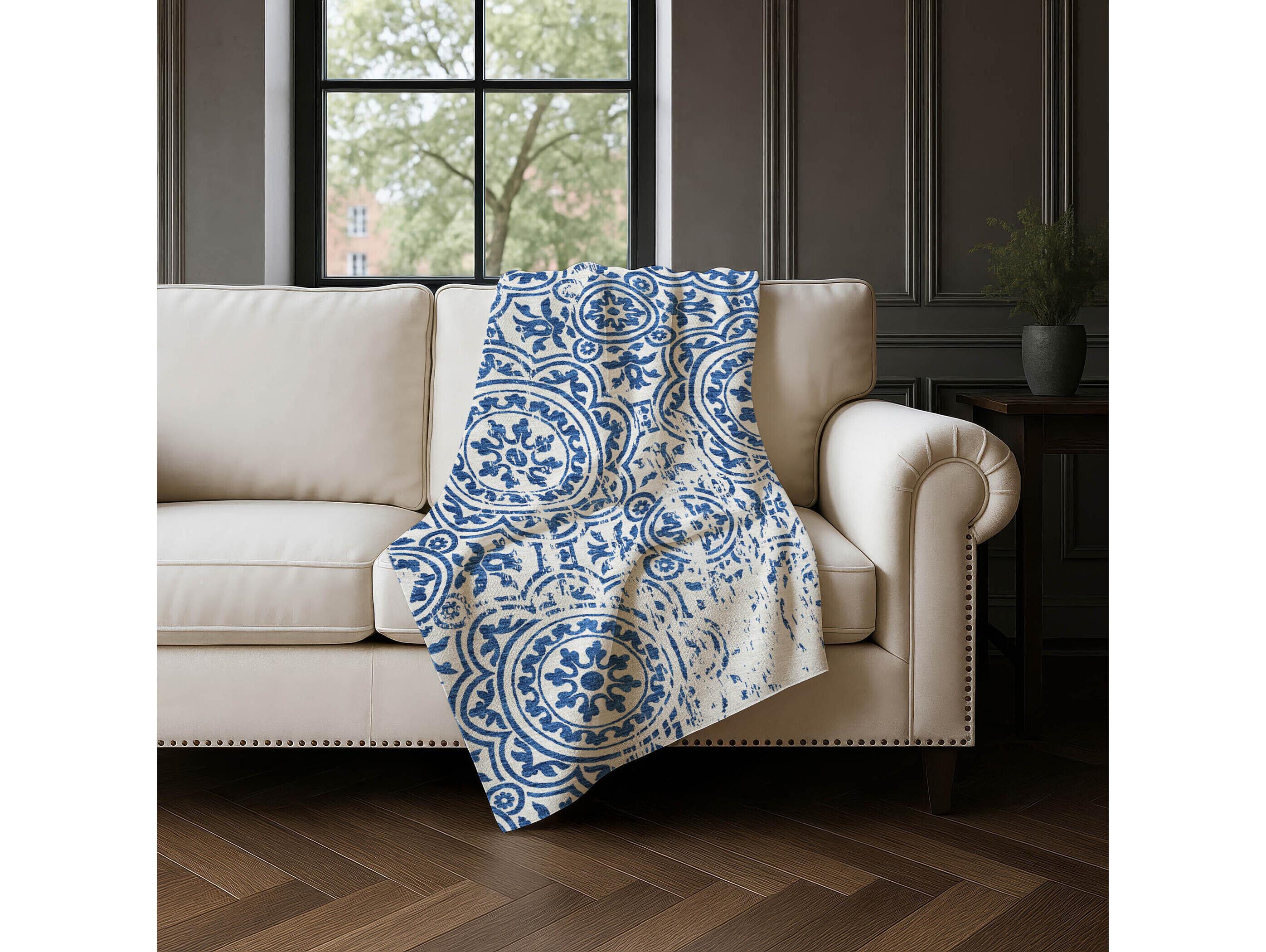 Dalyn Sherpa Blue Polyester Throw