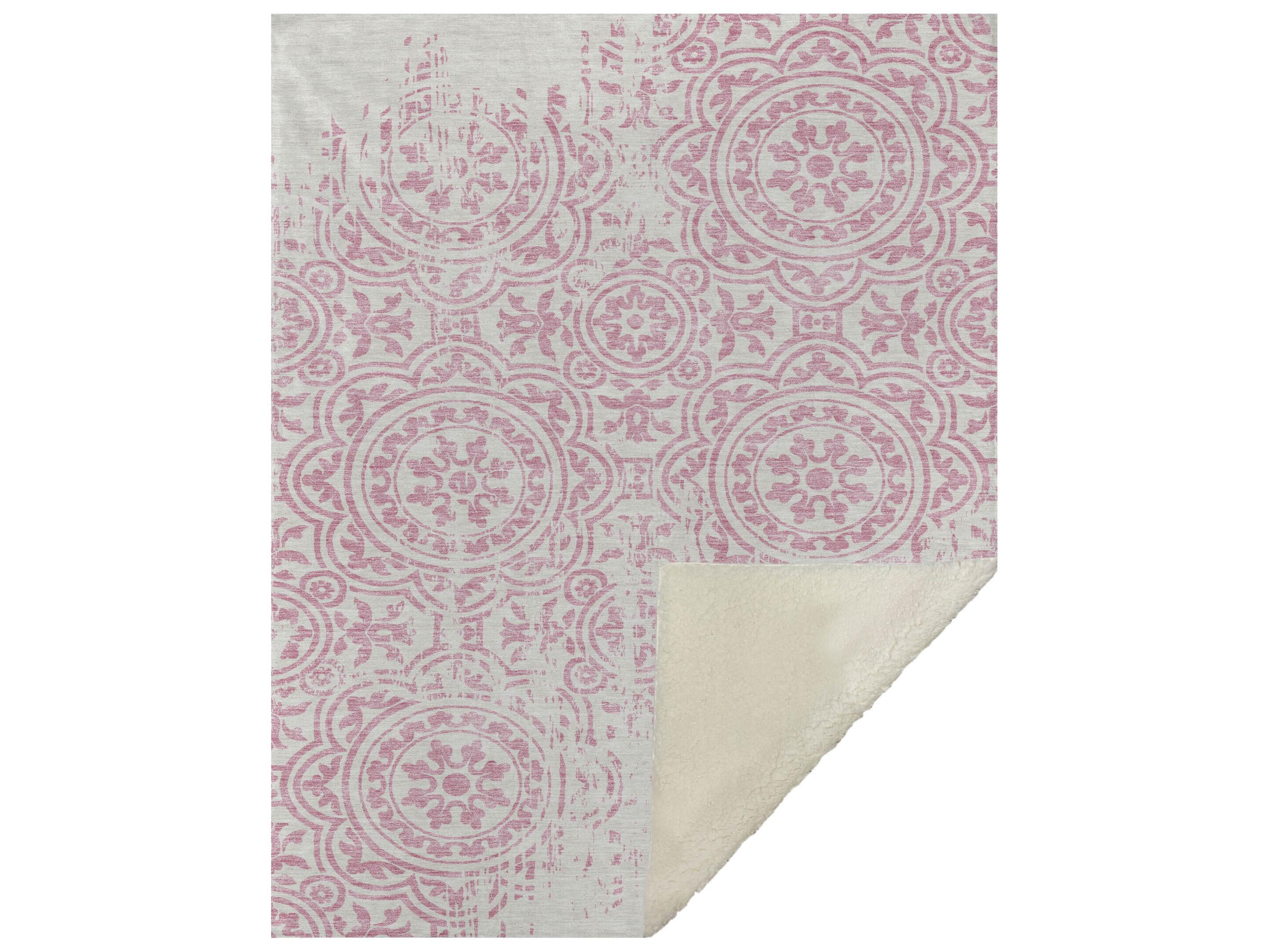 Dalyn Sherpa Pink Polyester Throw