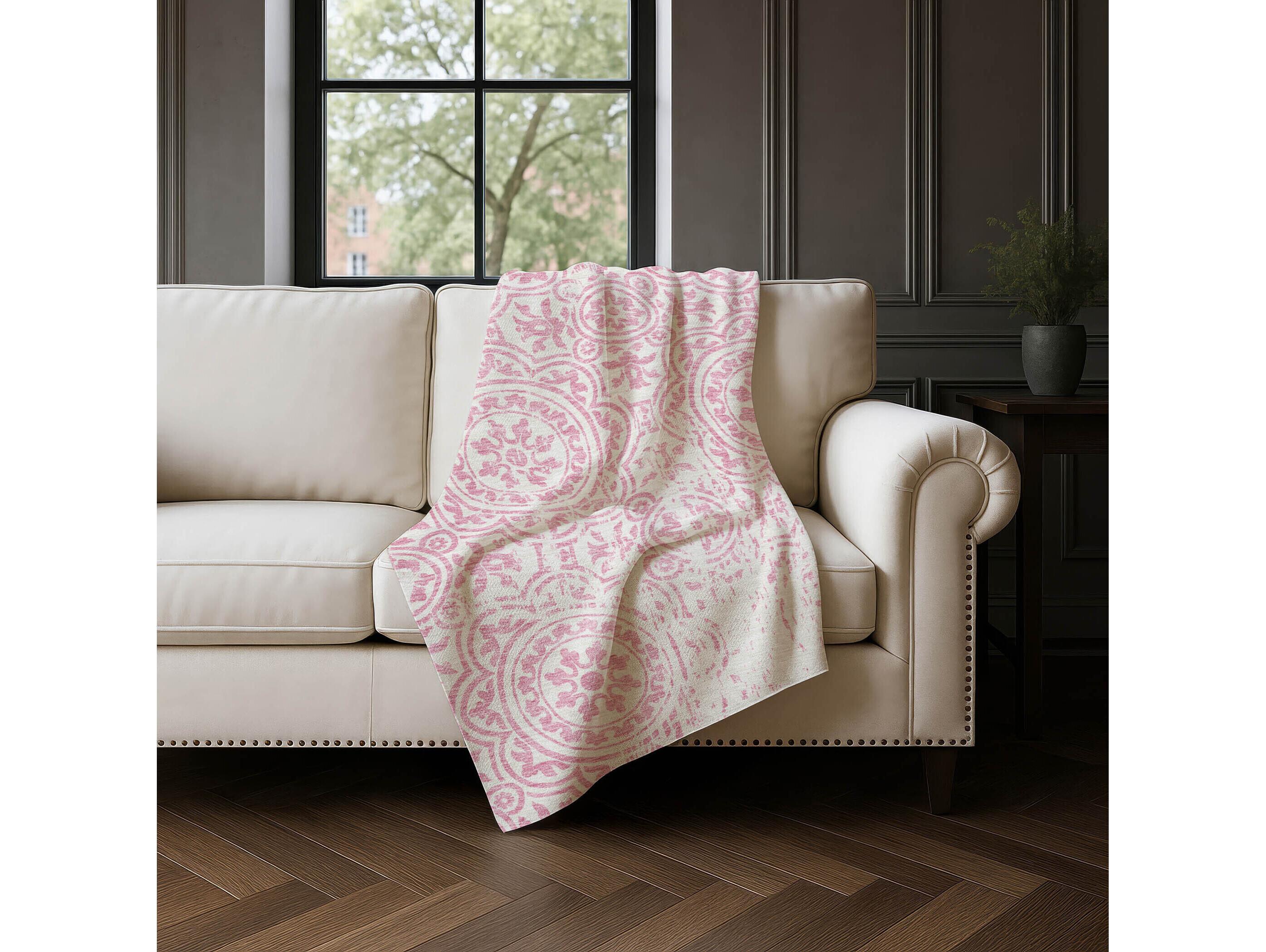 Dalyn Sherpa Pink Polyester Throw