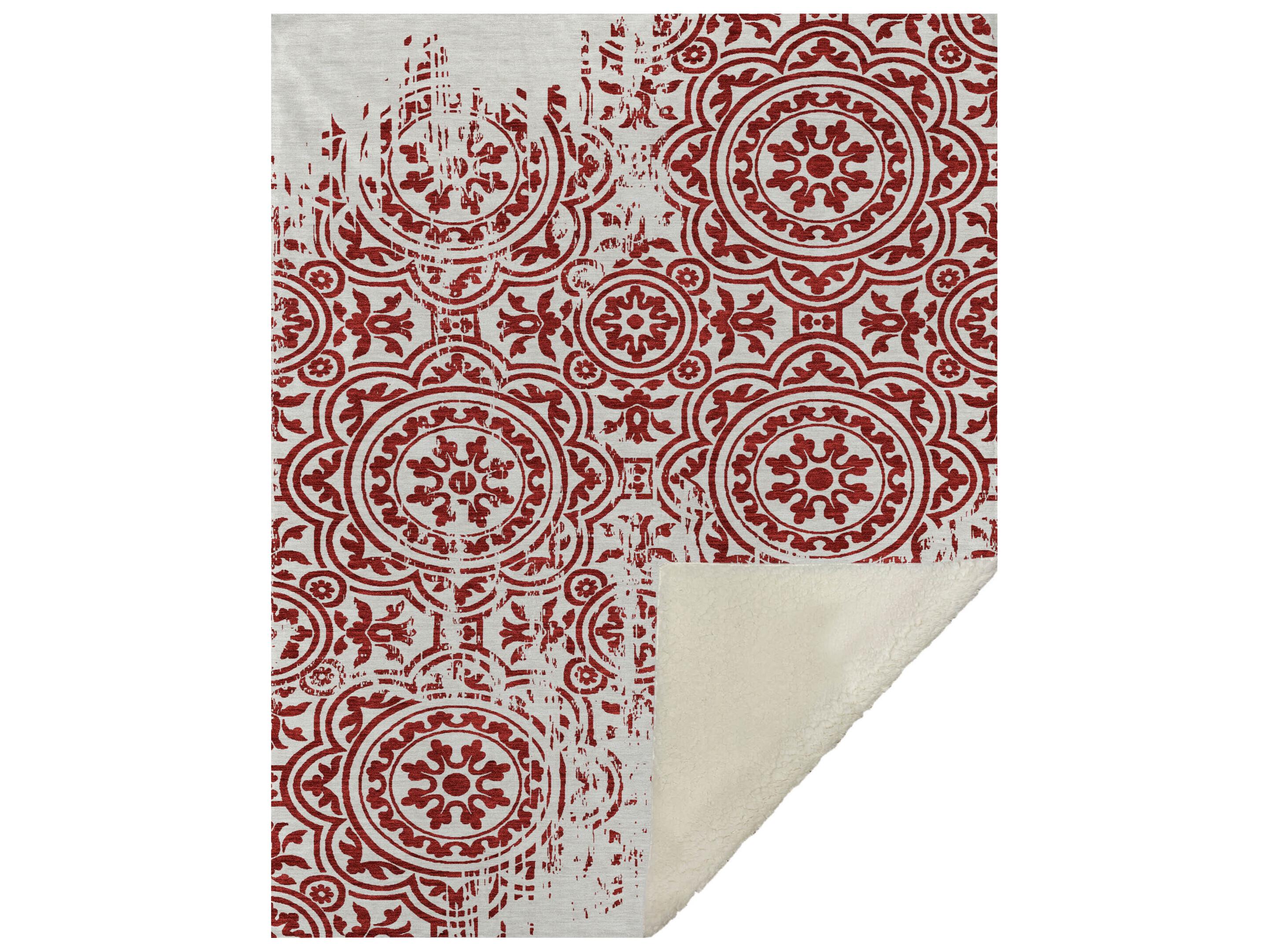 Dalyn Sherpa Red Polyester Throw