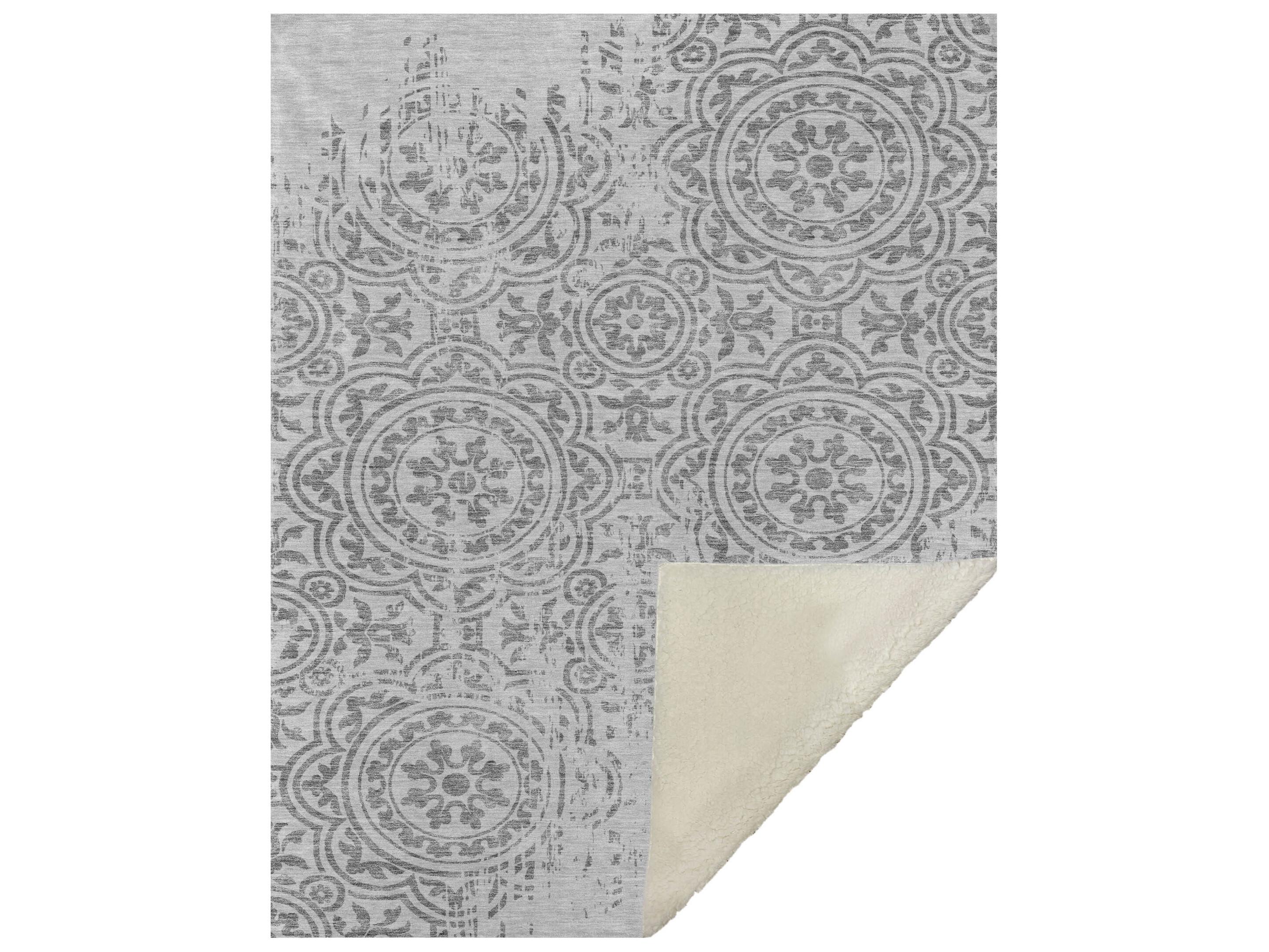 Dalyn Sherpa Gray Polyester Throw