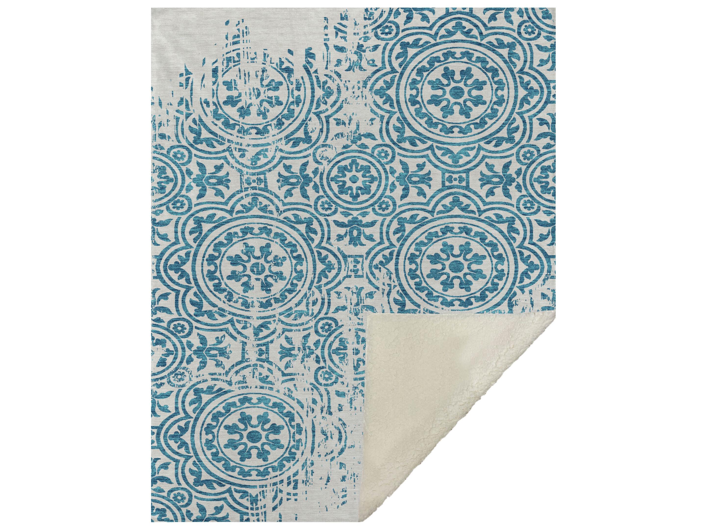 Dalyn Sherpa Teal Polyester Throw