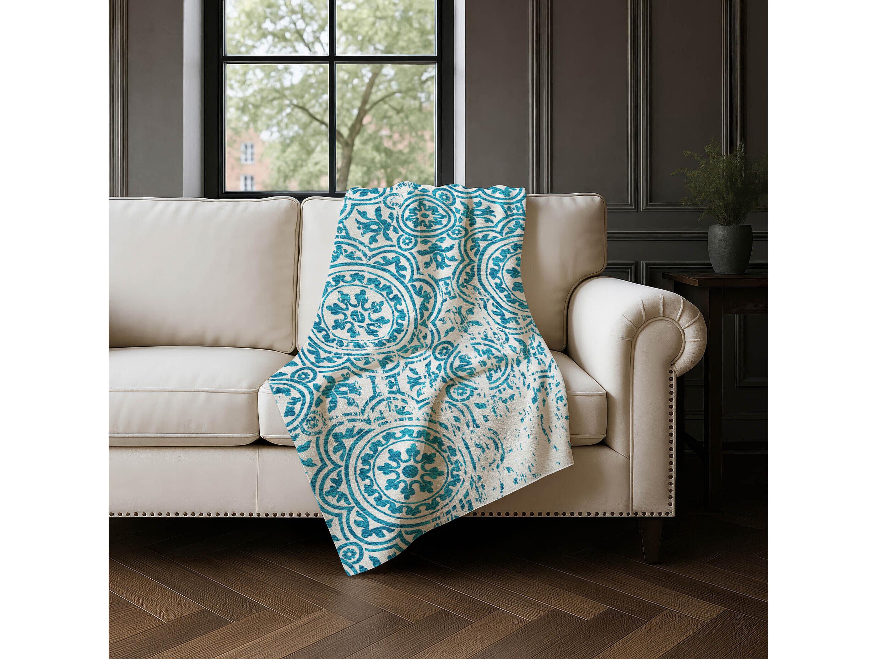 Dalyn Sherpa Teal Polyester Throw