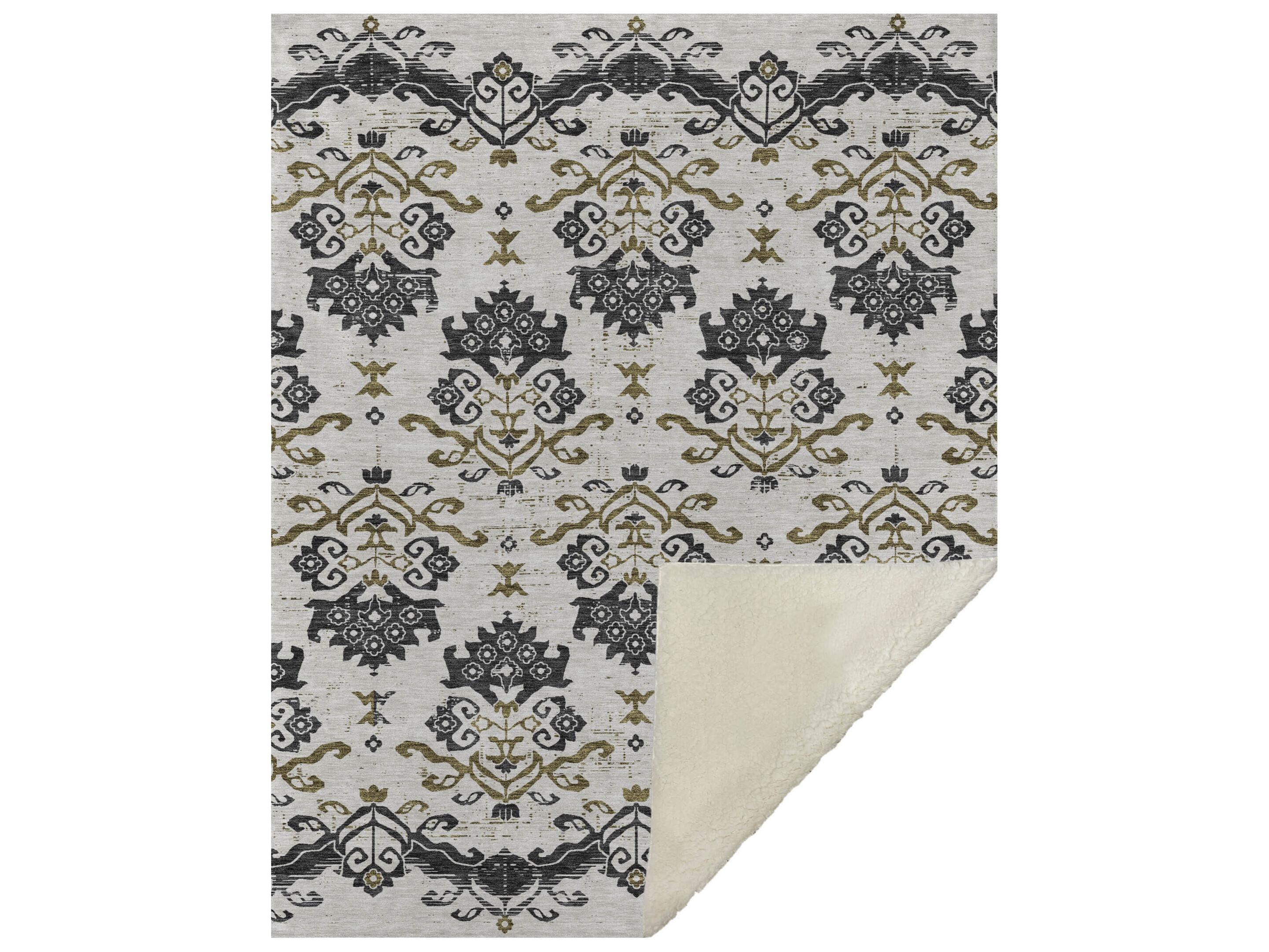 Dalyn Sherpa Black Polyester Throw