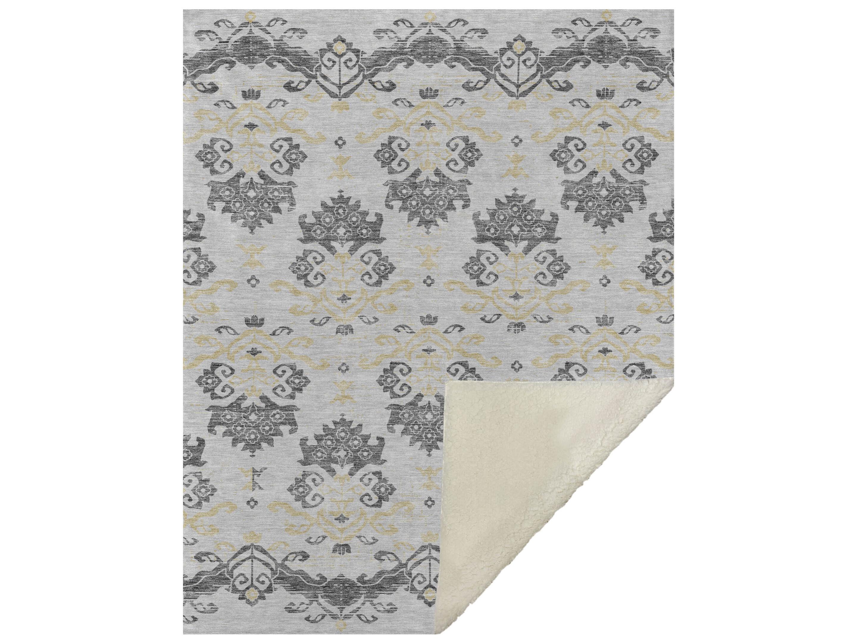 Dalyn Sherpa Gray Polyester Throw