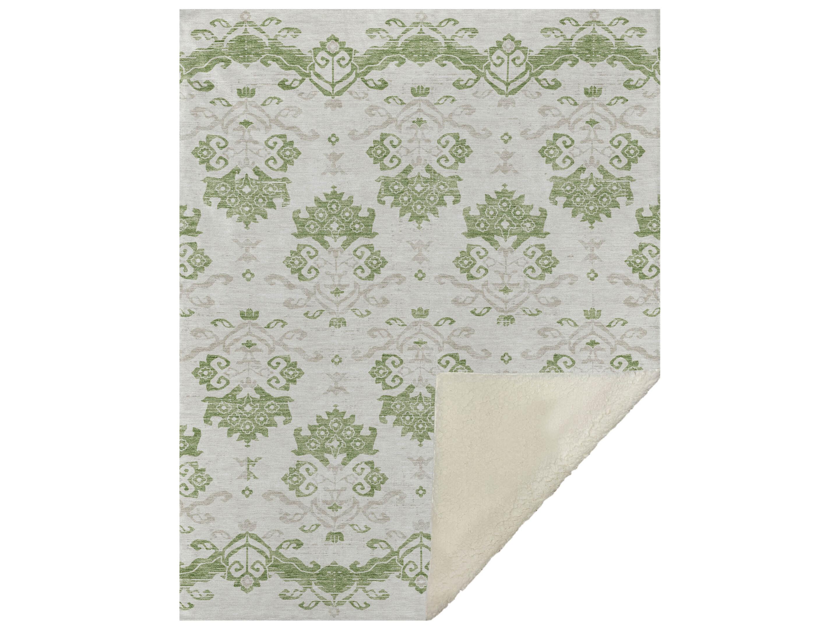 Dalyn Sherpa Green Polyester Throw