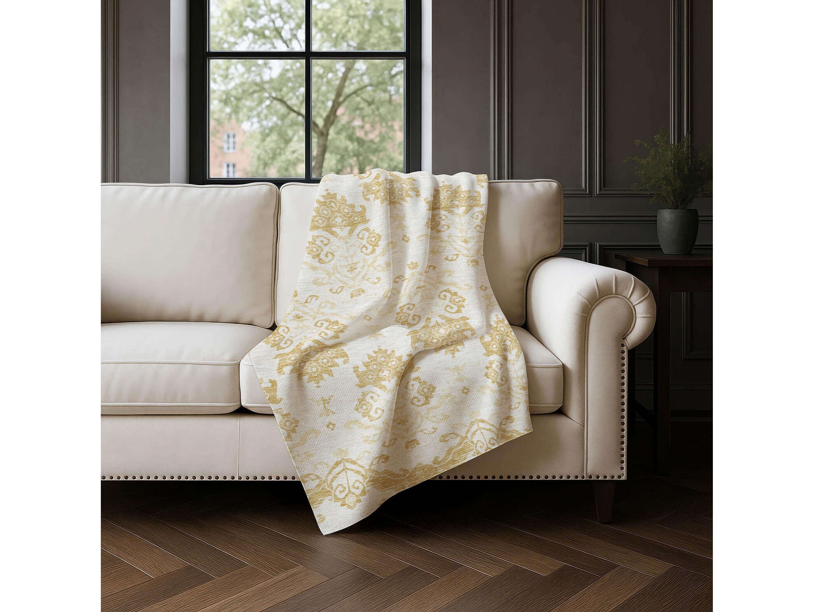 Dalyn Sherpa Gold Polyester Throw