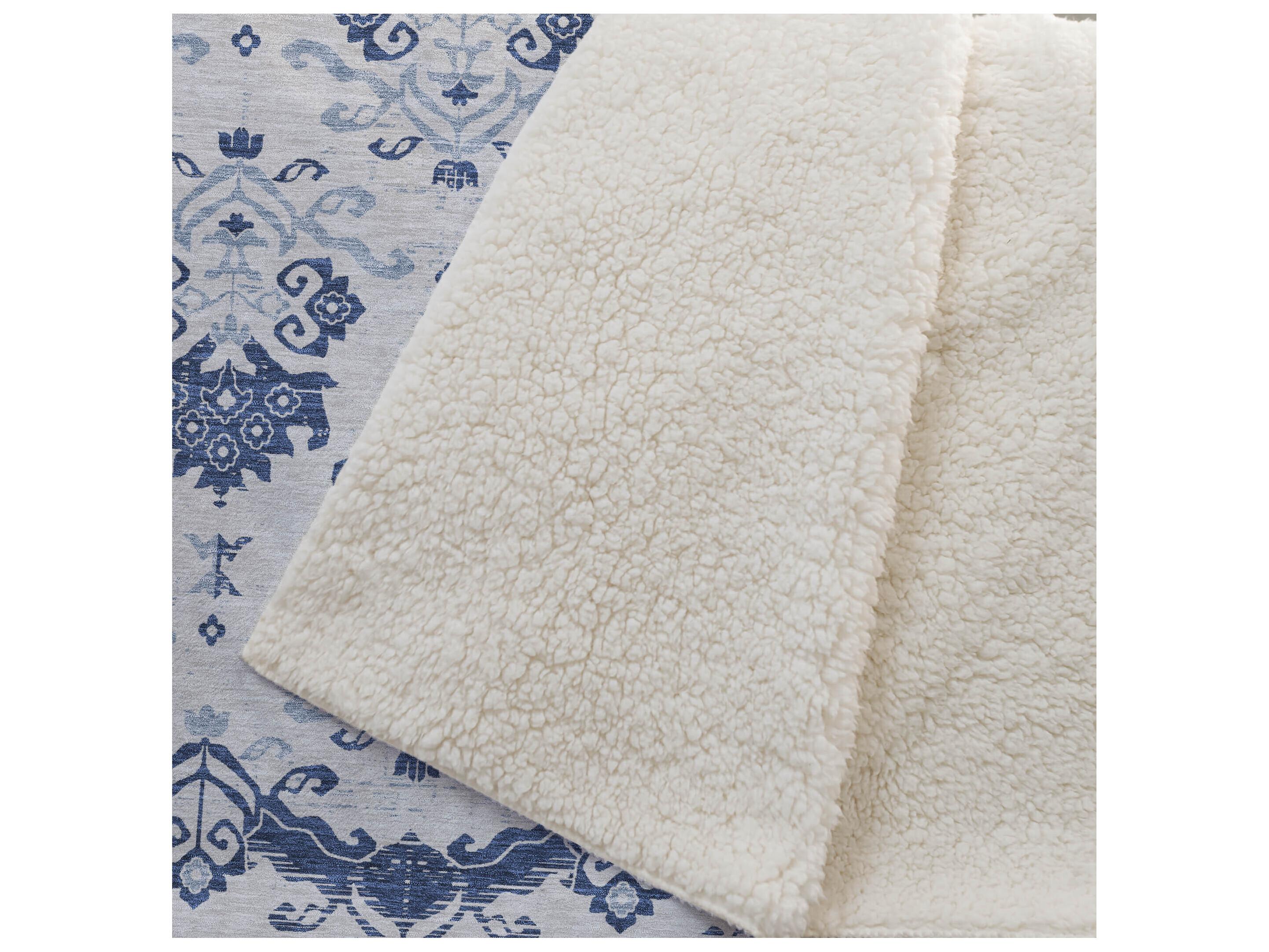 Dalyn Sherpa Blue Polyester Throw