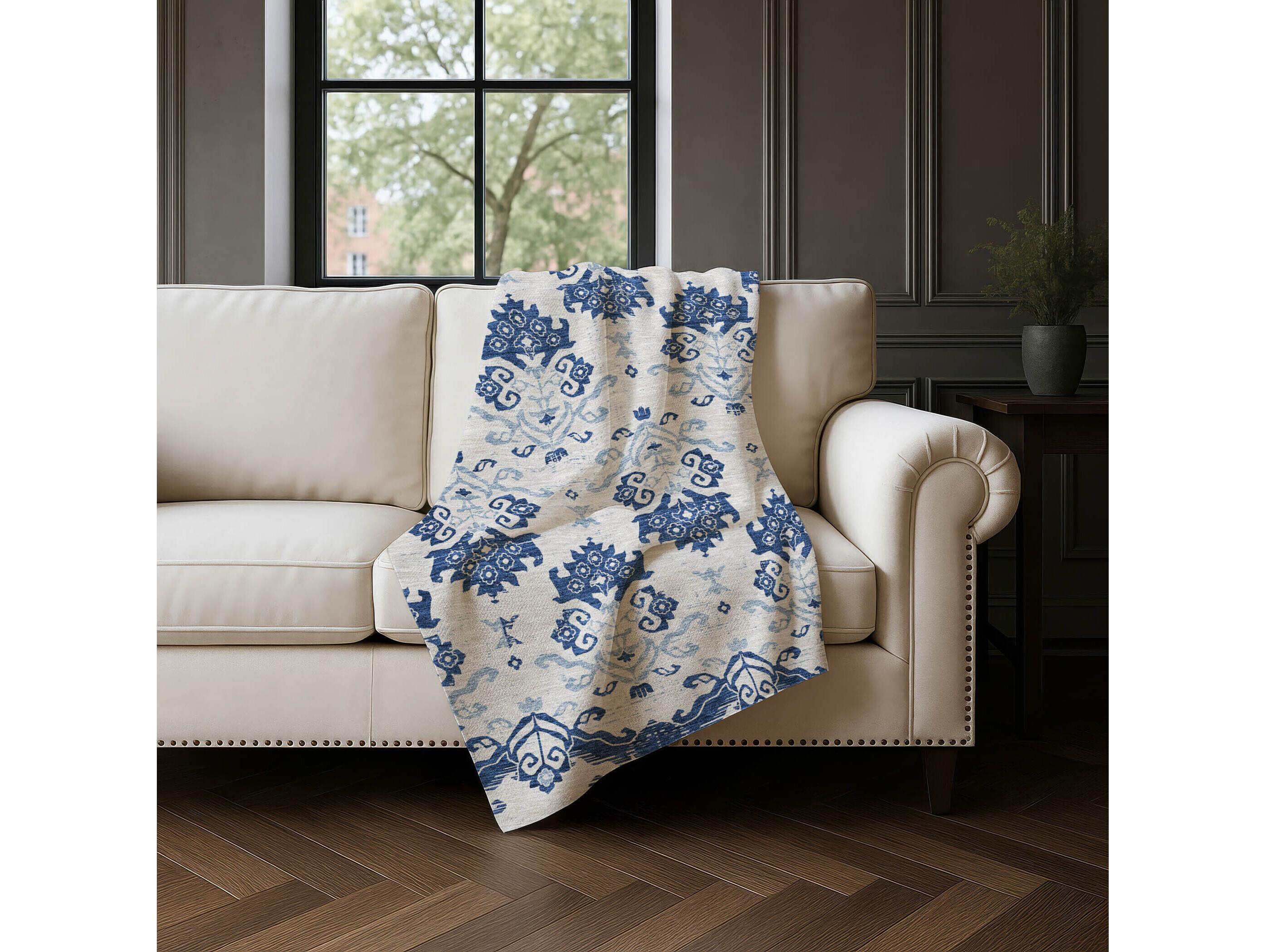 Dalyn Sherpa Blue Polyester Throw
