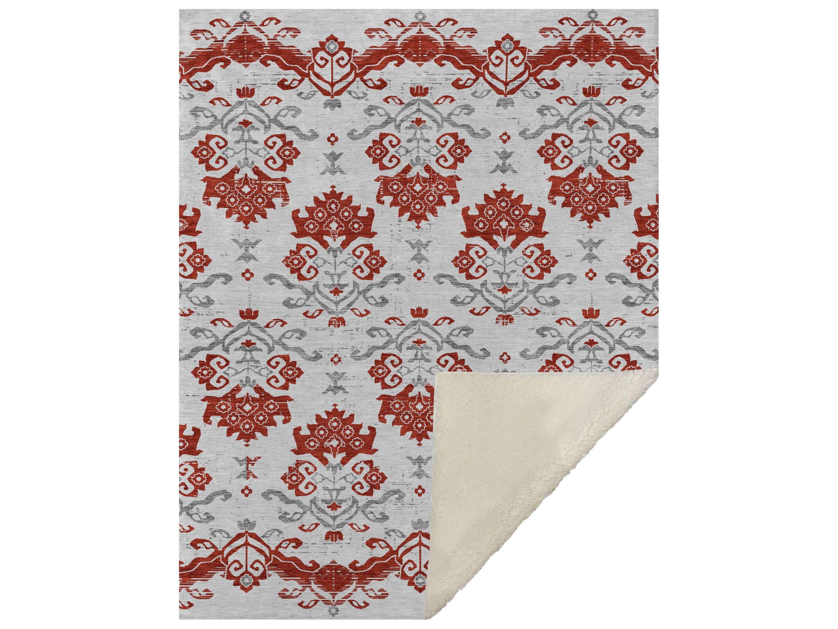 Dalyn Sherpa Red Polyester Throw