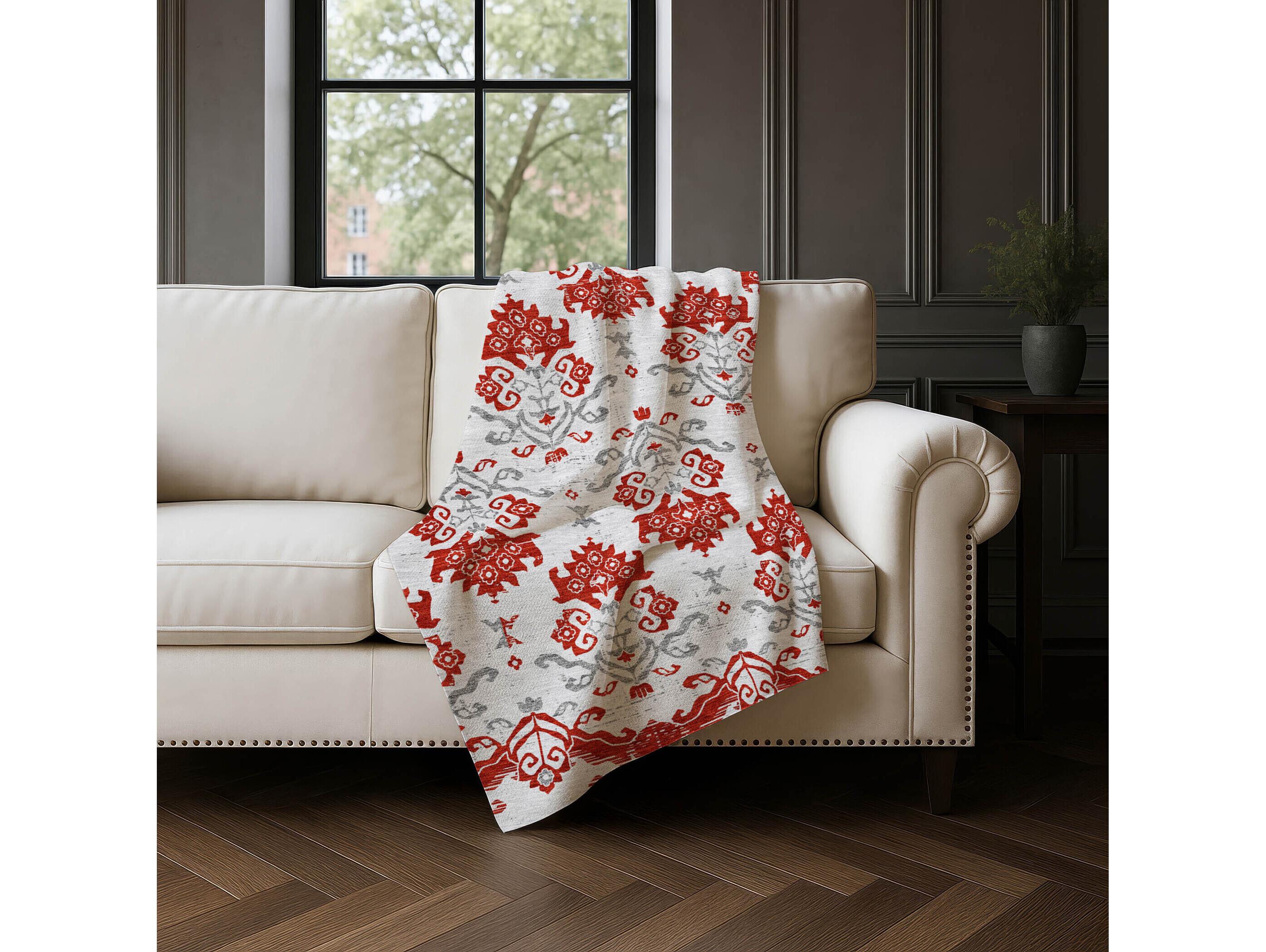 Dalyn Sherpa Red Polyester Throw