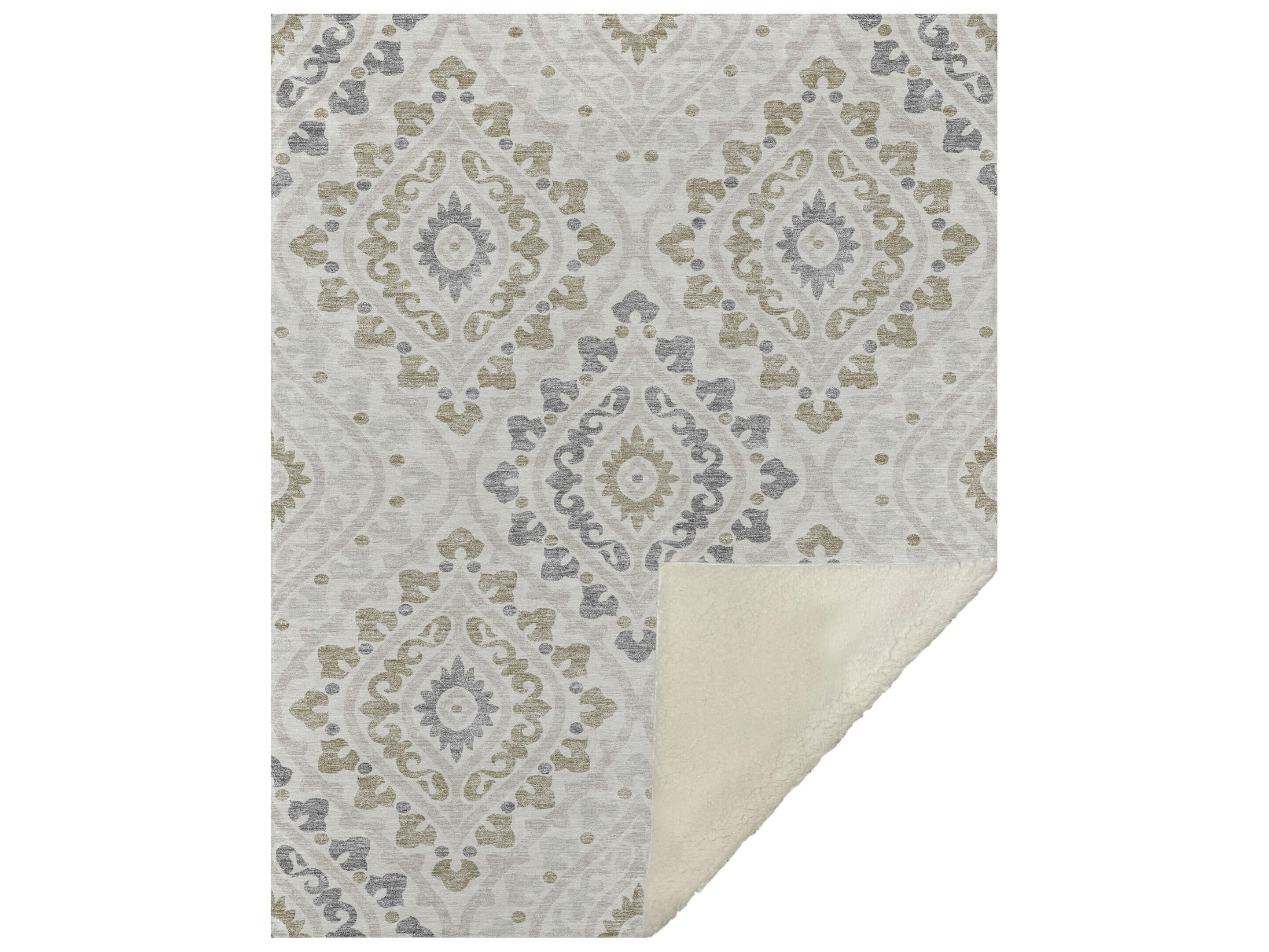 Dalyn Sherpa Ivory Polyester Throw