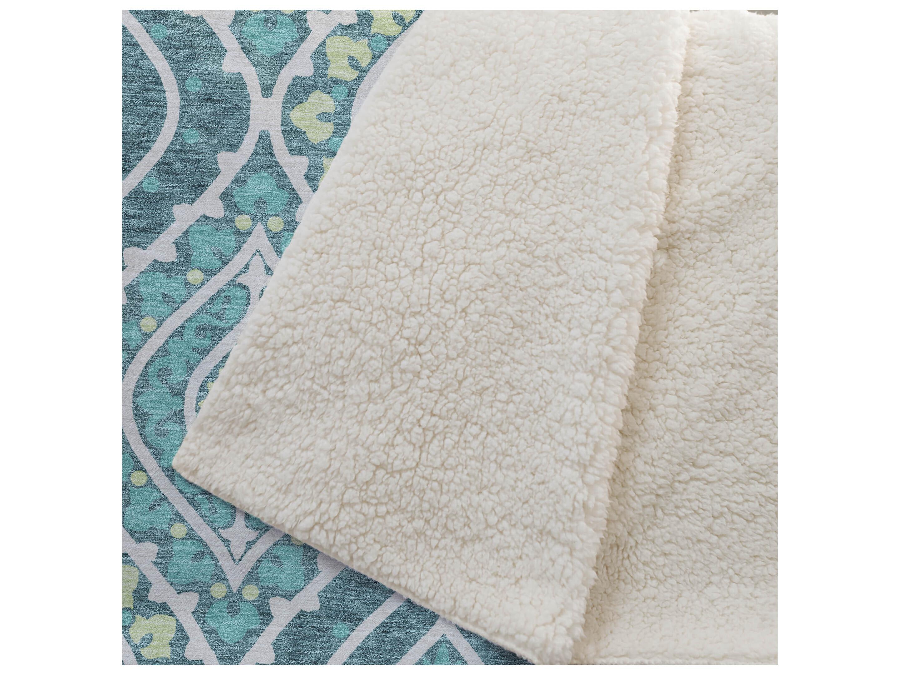 Dalyn Sherpa Teal Polyester Throw