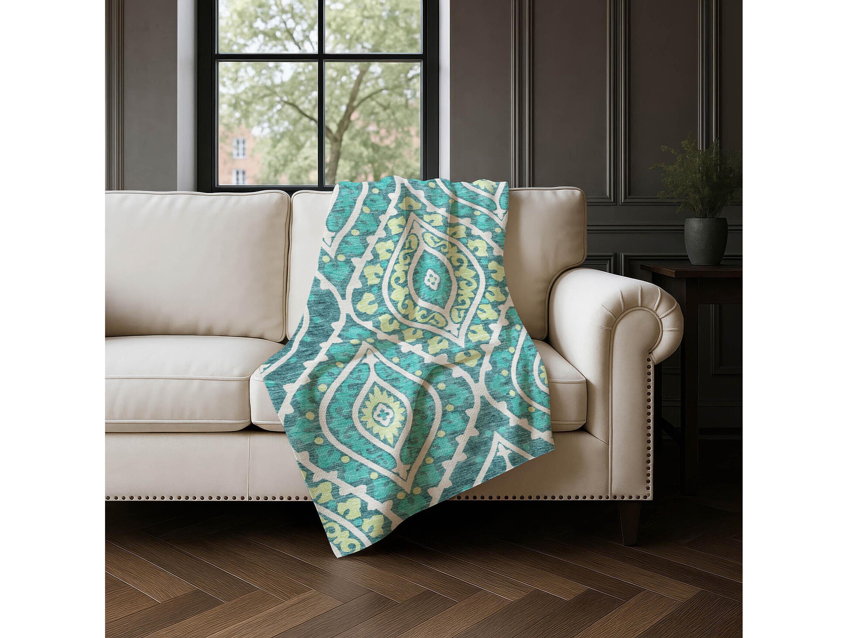 Dalyn Sherpa Teal Polyester Throw