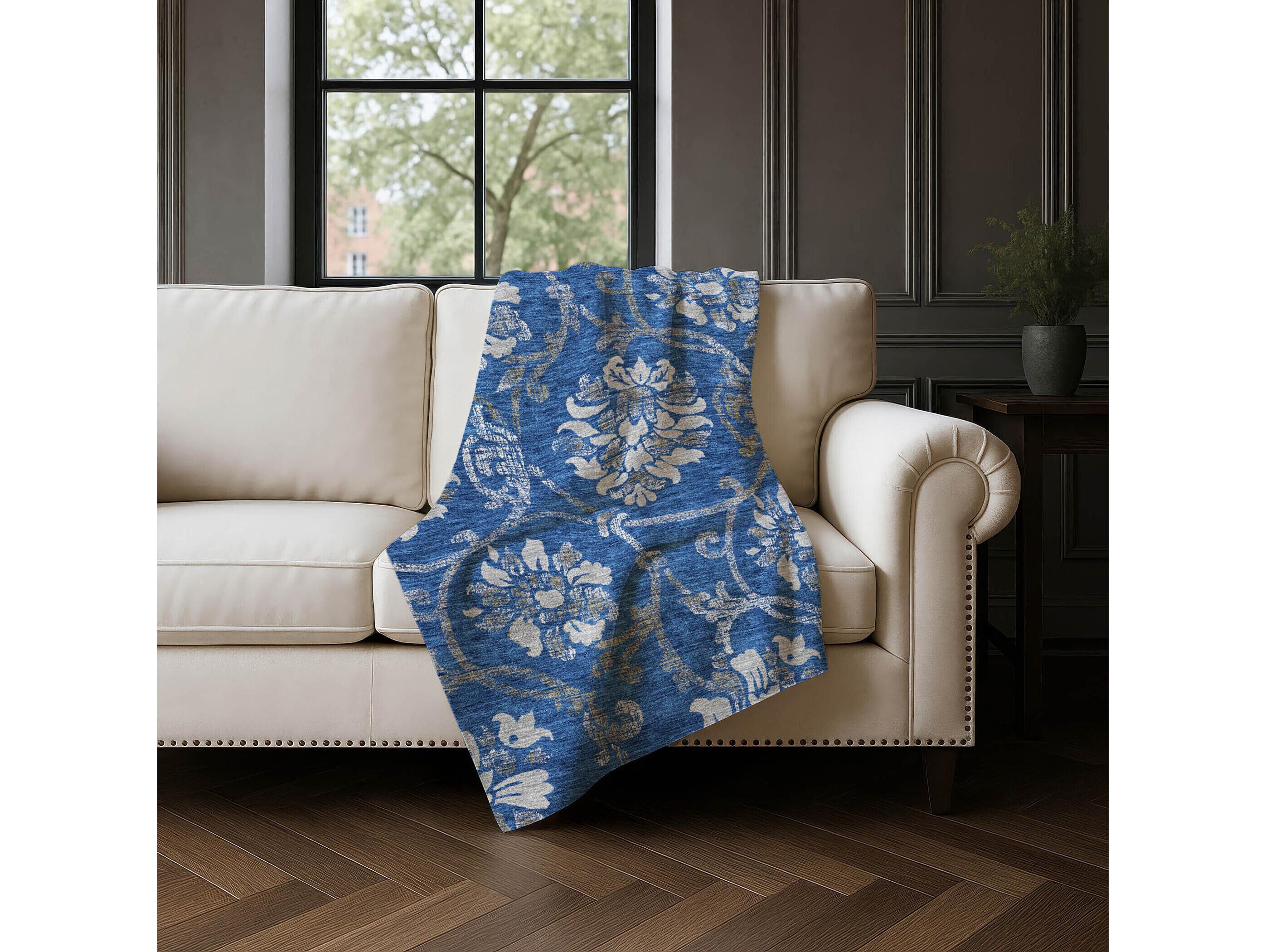 Dalyn Sherpa Blue Polyester Throw
