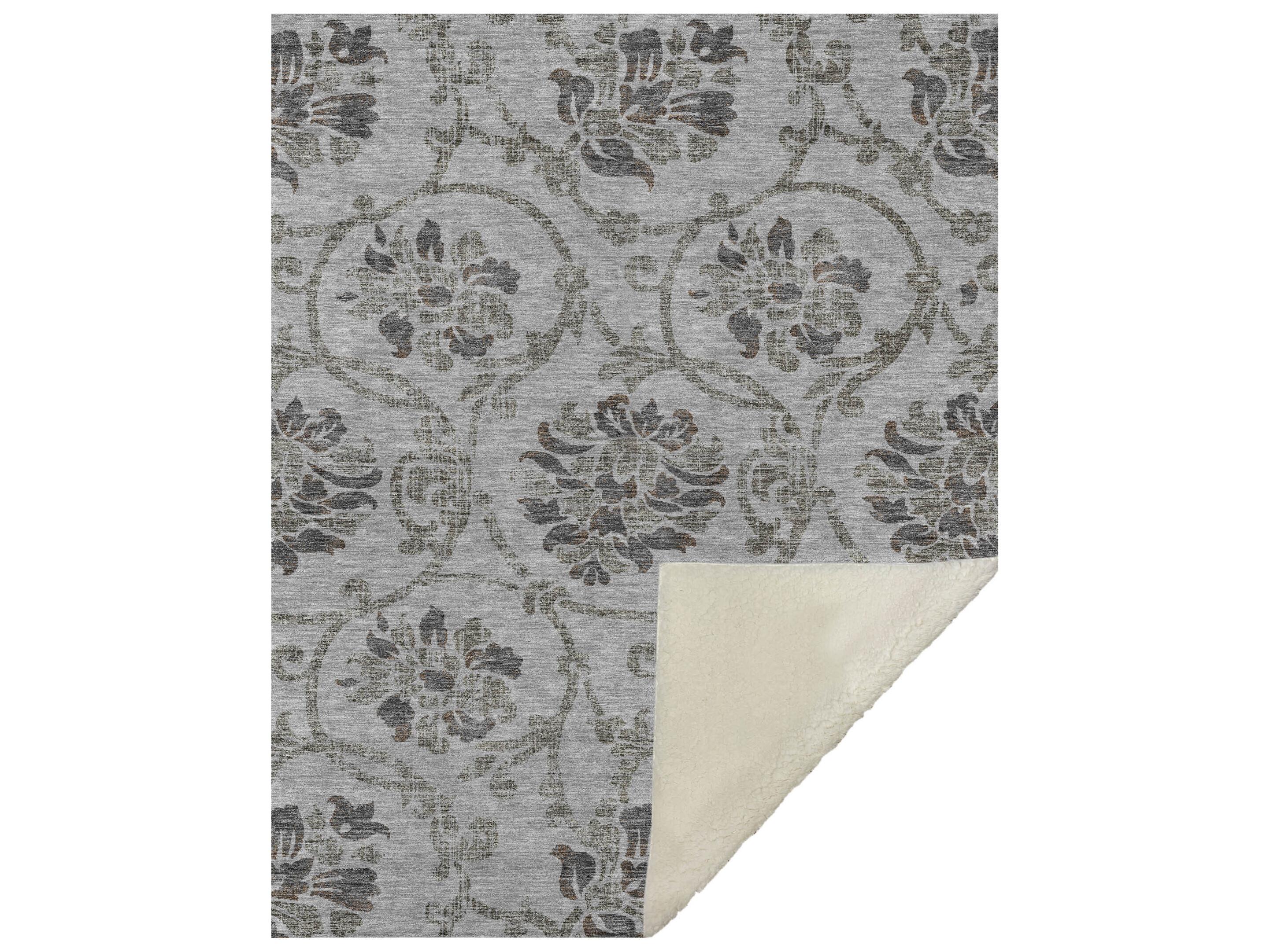 Dalyn Sherpa Gray Polyester Throw