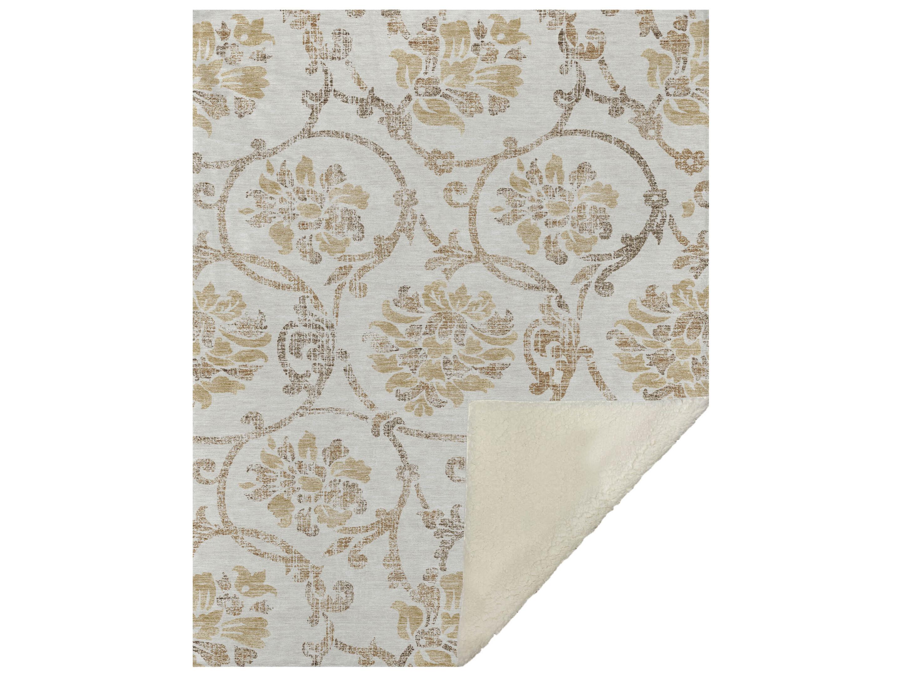 Dalyn Sherpa Ivory Polyester Throw