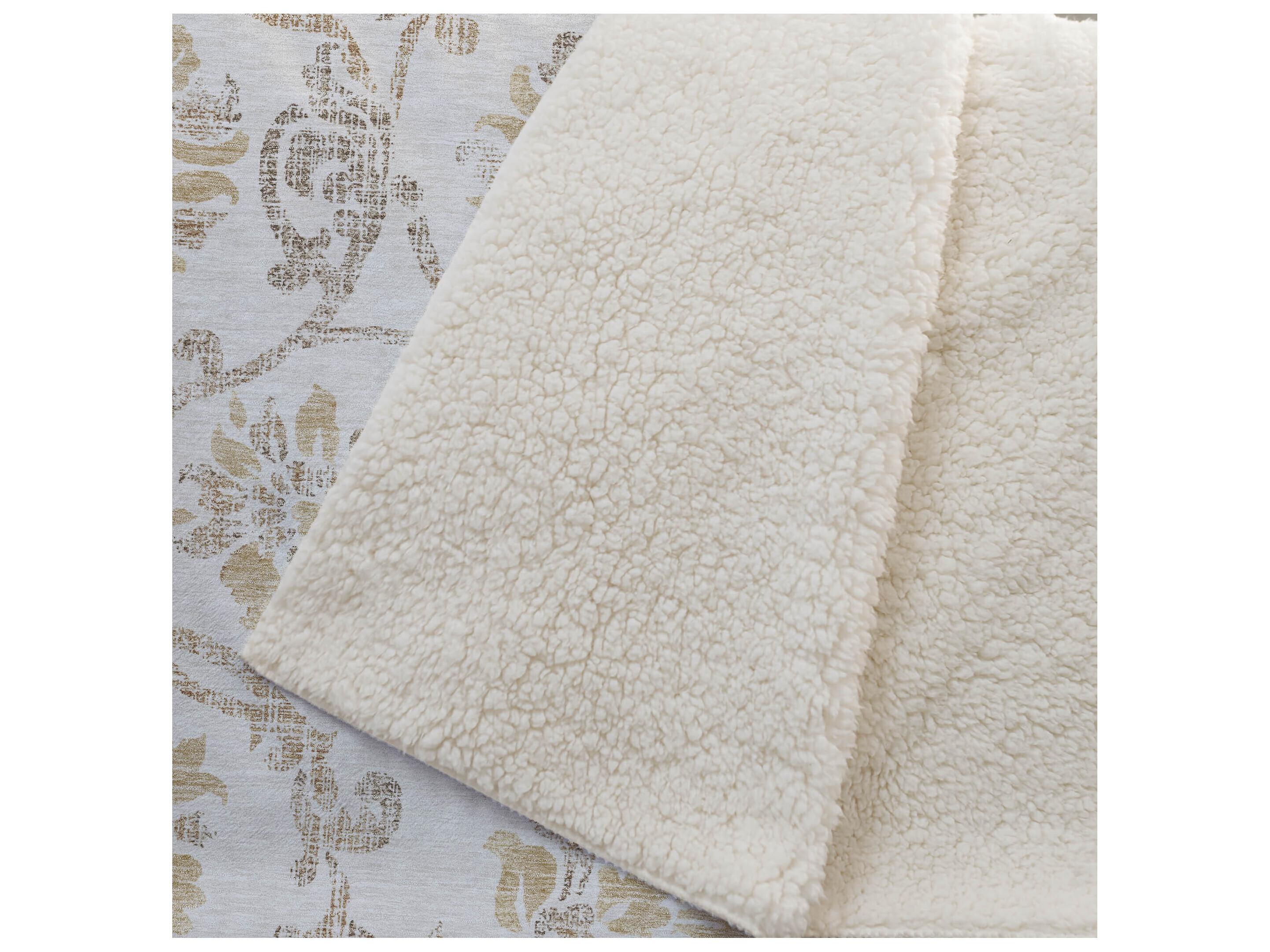 Dalyn Sherpa Ivory Polyester Throw
