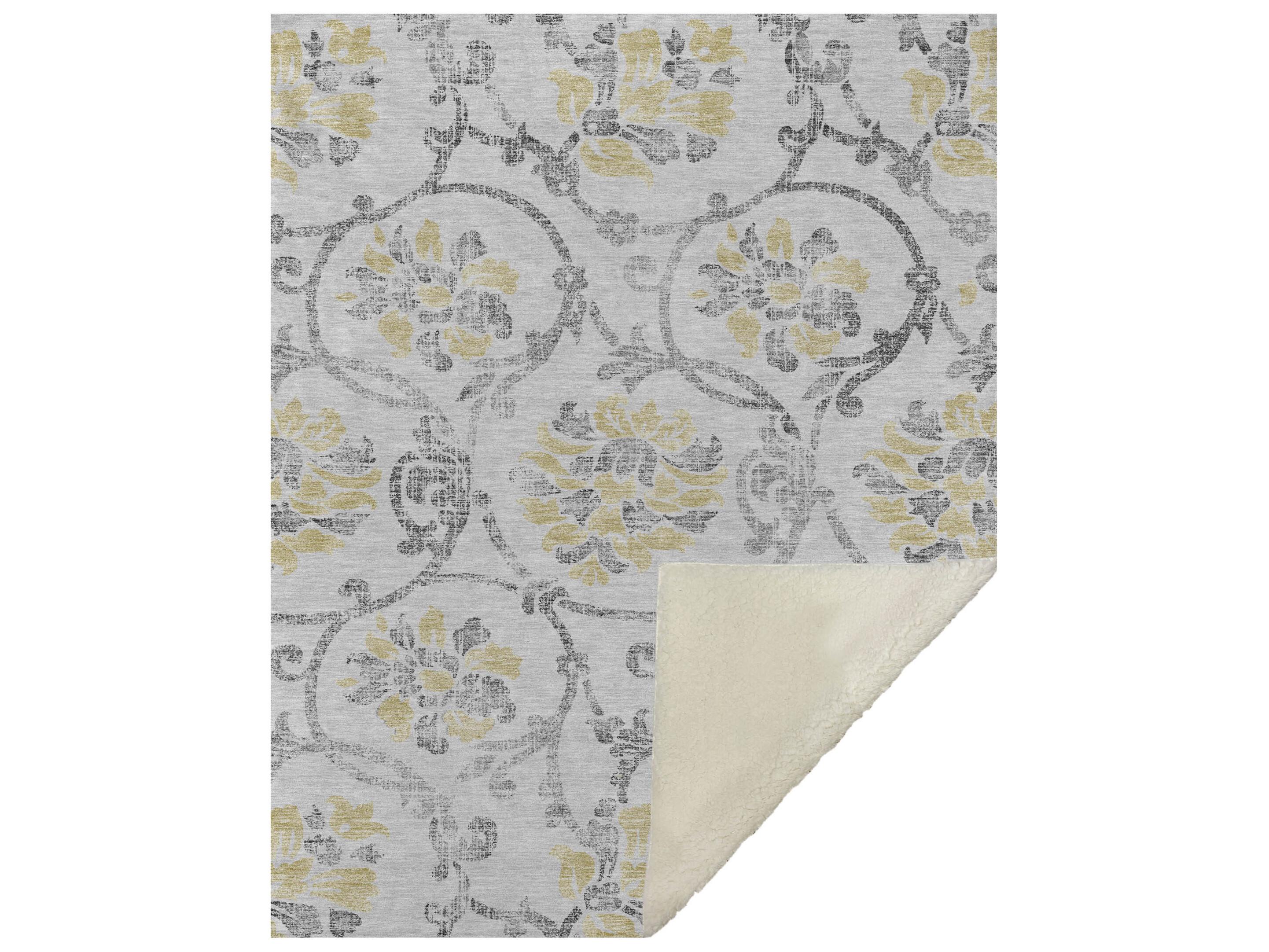 Dalyn Sherpa Gray Polyester Throw