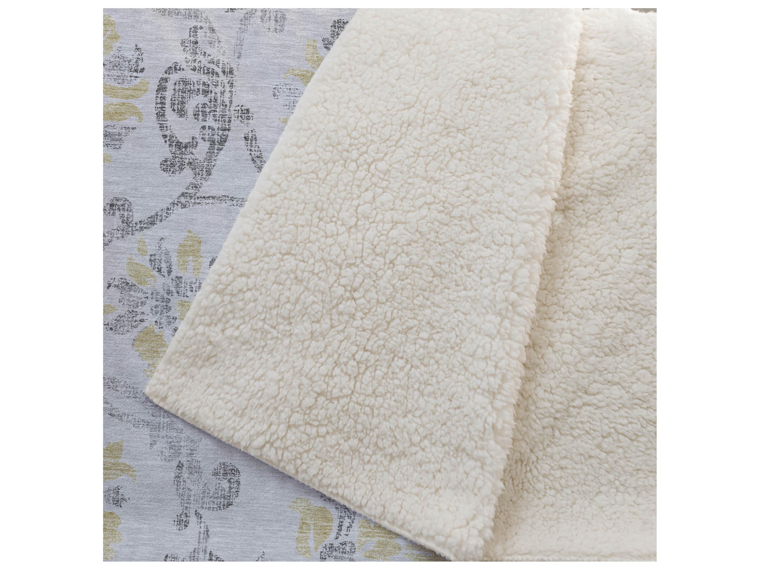 Dalyn Sherpa Gray Polyester Throw