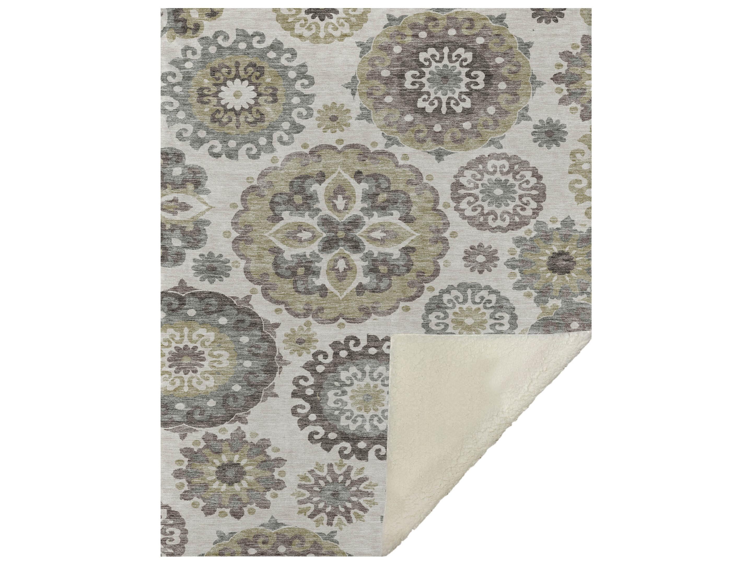 Dalyn Sherpa Brown Polyester Throw