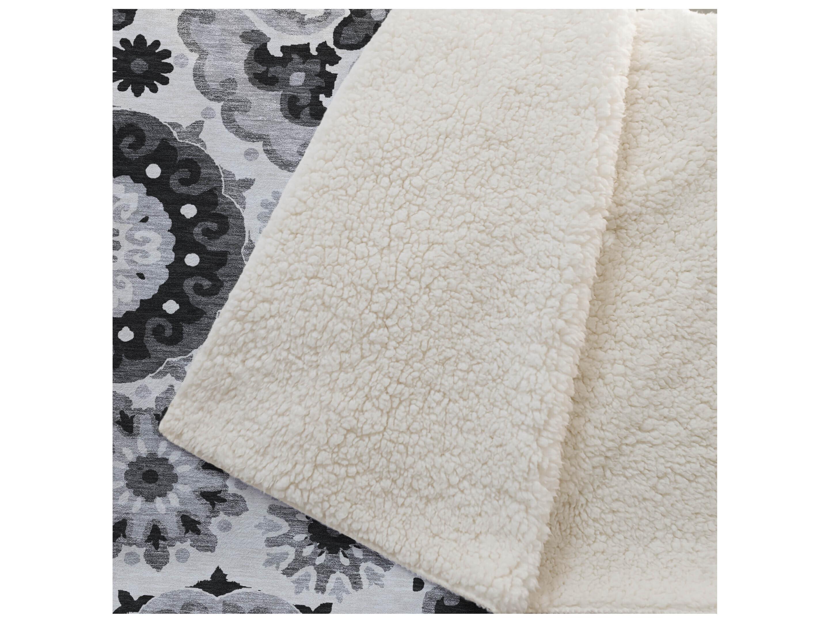 Dalyn Sherpa Black Polyester Throw