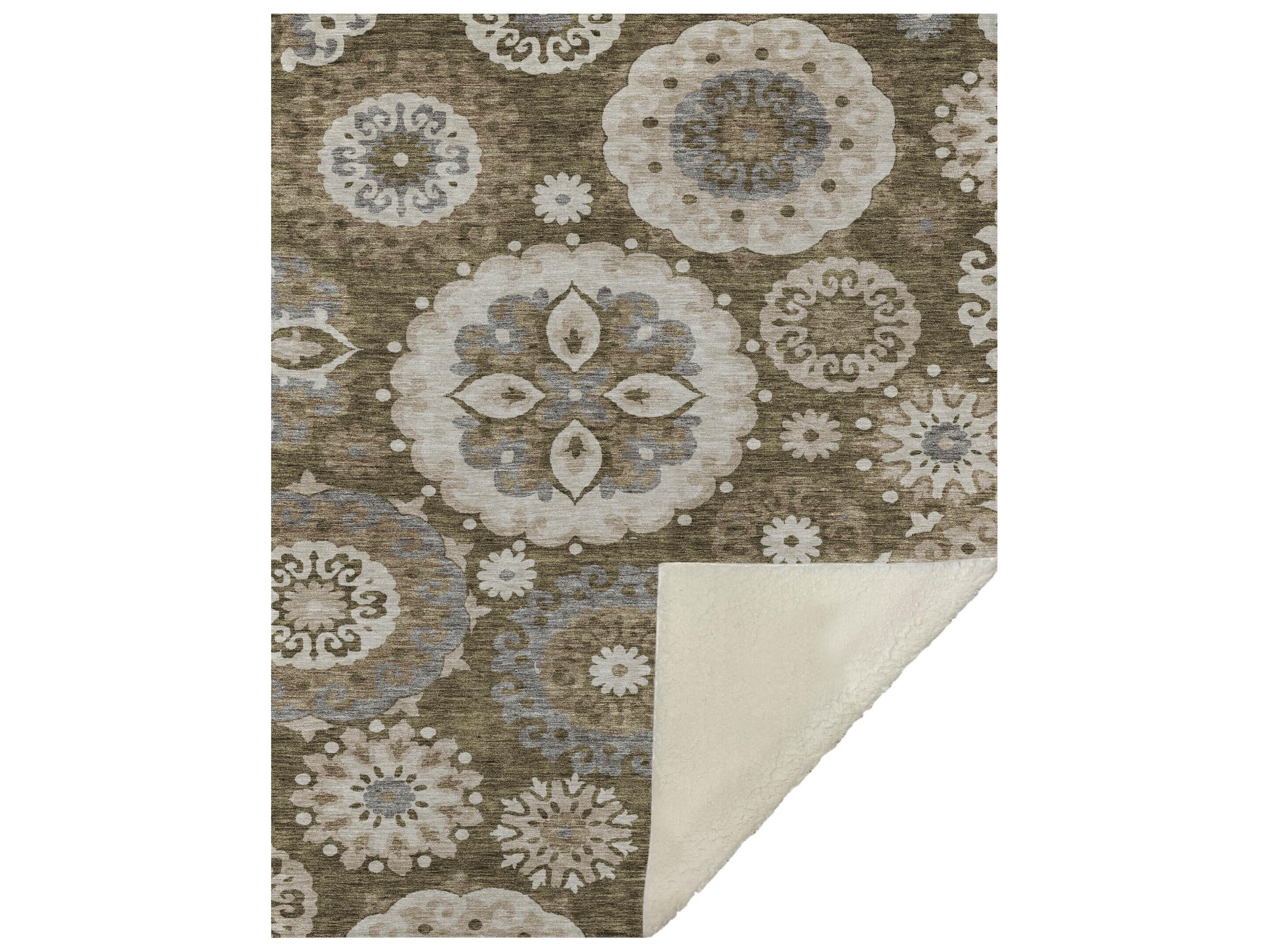 Dalyn Sherpa Brown Polyester Throw