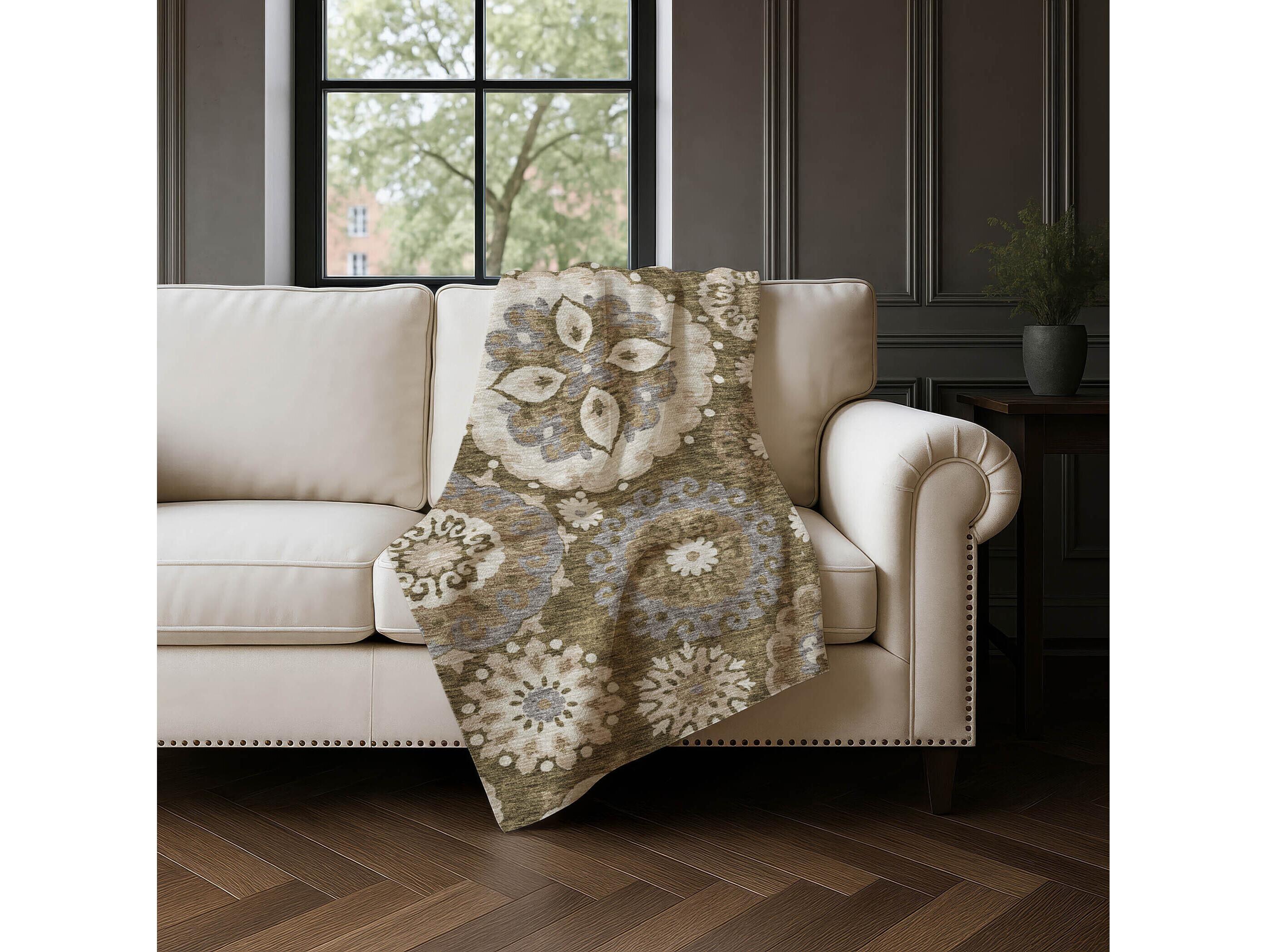 Dalyn Sherpa Brown Polyester Throw